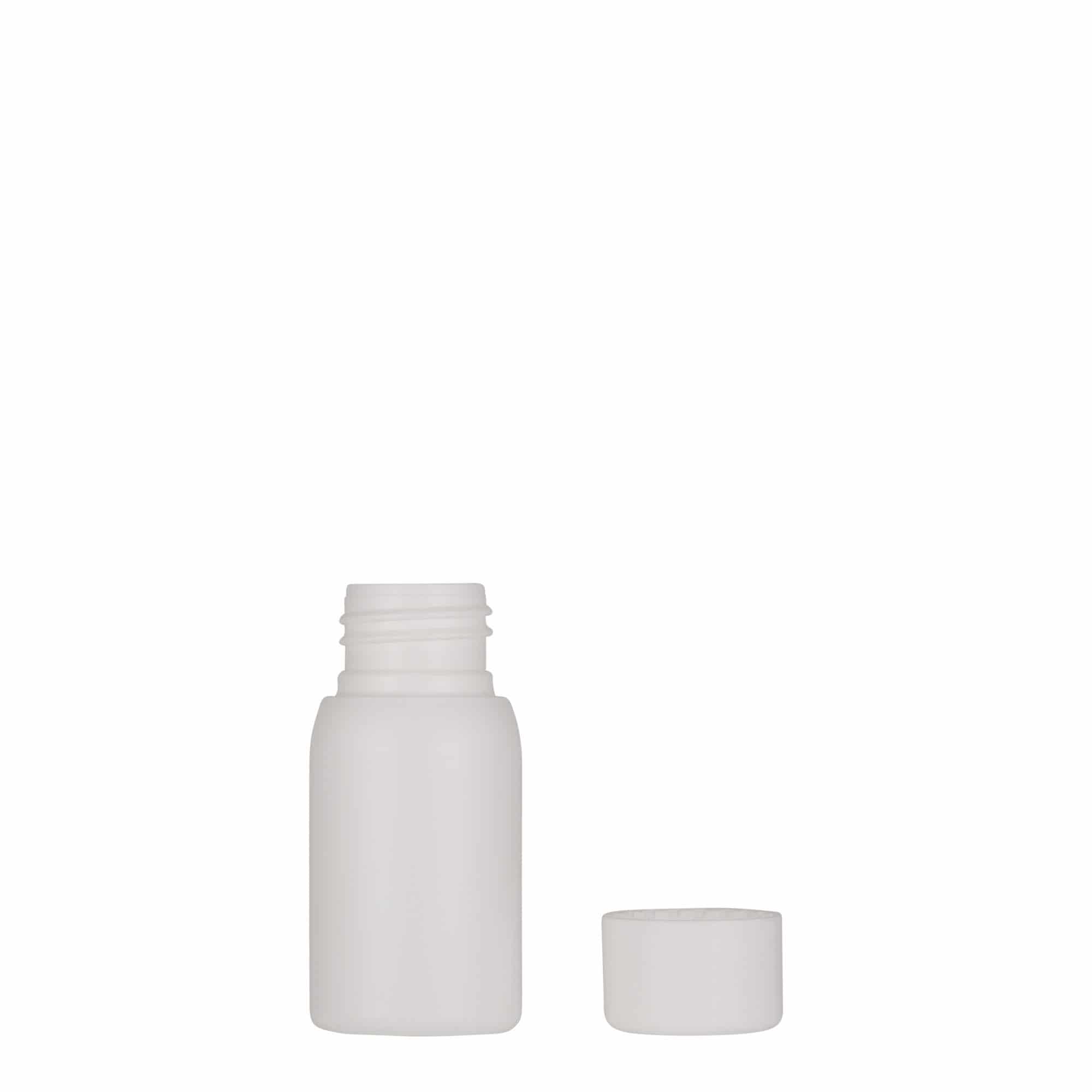 Bouteille en plastique 30 ml 'Tuffy', PEHD, blanche, bouchage: GPI 24/410