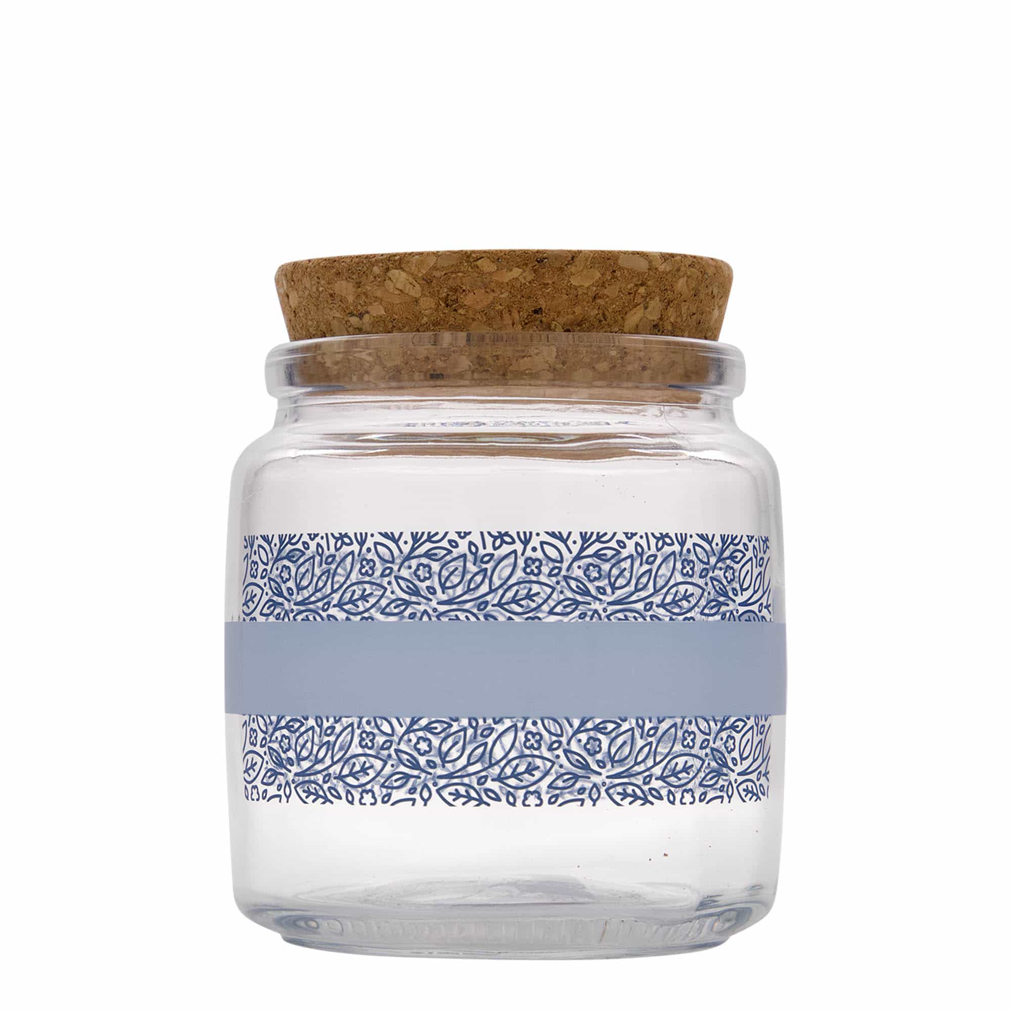 Pot rond 750 ml 'Giara', motif : naturalmente blu, bouchage: bouchon