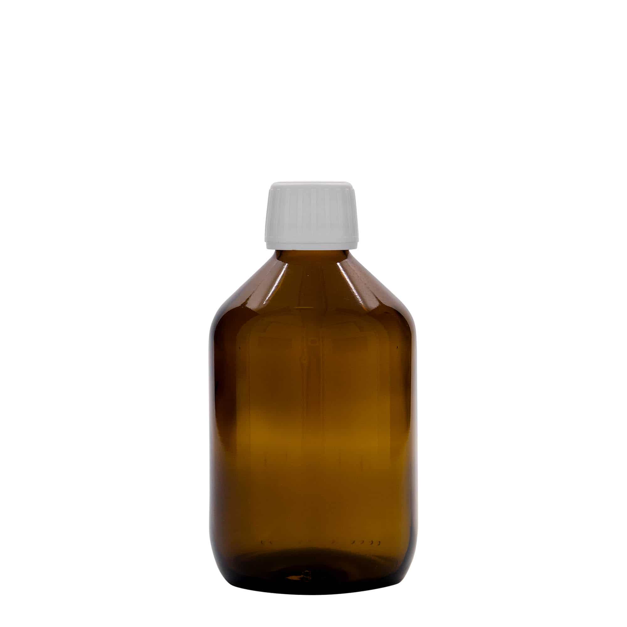 Flacon pharmaceutique 300 ml, brun, verre, bouchage: PP 28