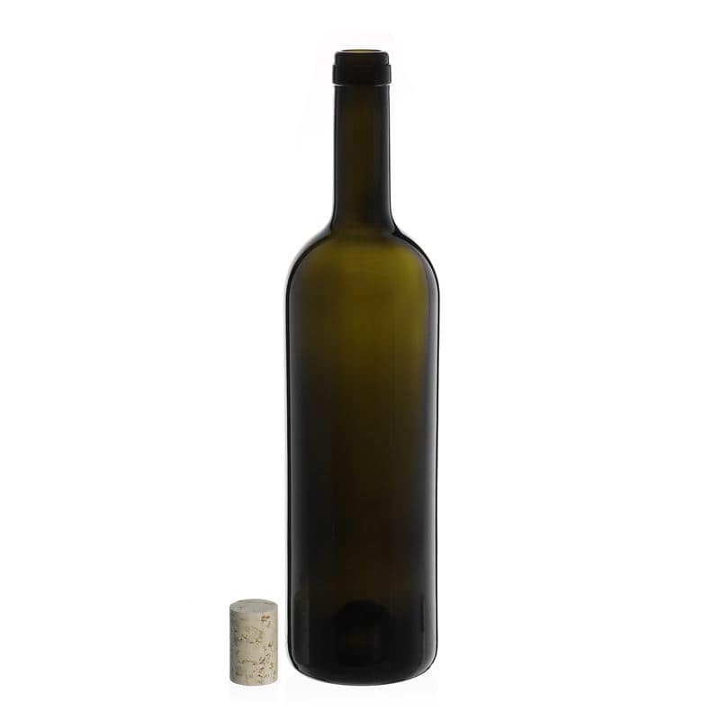 Bouteille de vin 750 ml 'Golia', vert antique, bouchage: bouchon