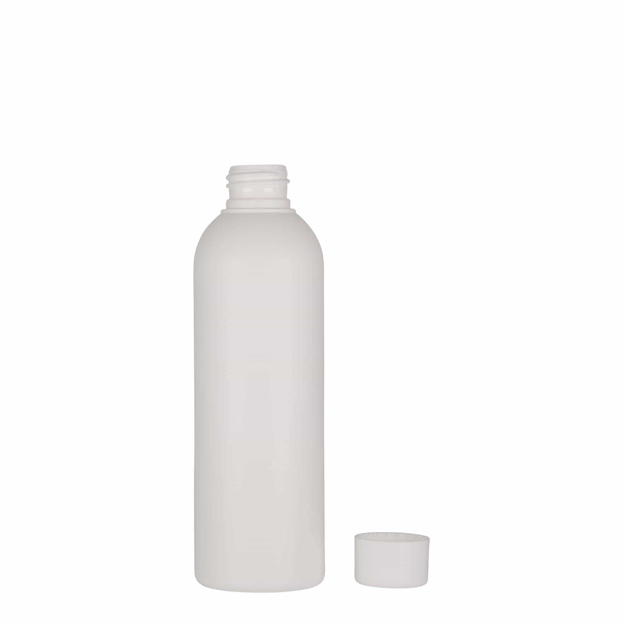 Bouteille en plastique 200 ml 'Tuffy', PEHD, blanche, bouchage: GPI 24/410