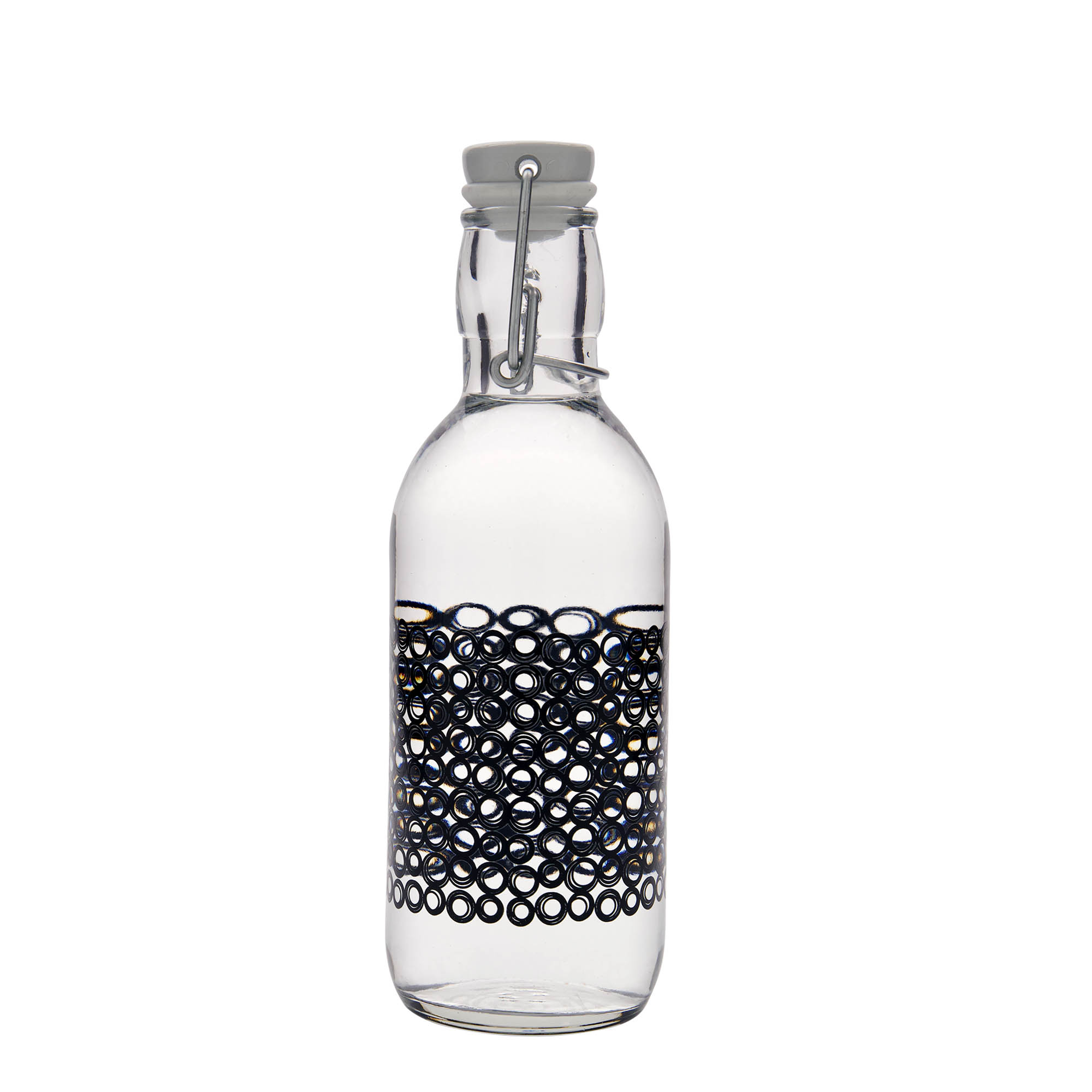 Bouteille en verre 500 ml 'Emilia', motif : circola nero, bouchage: bouchon mécanique