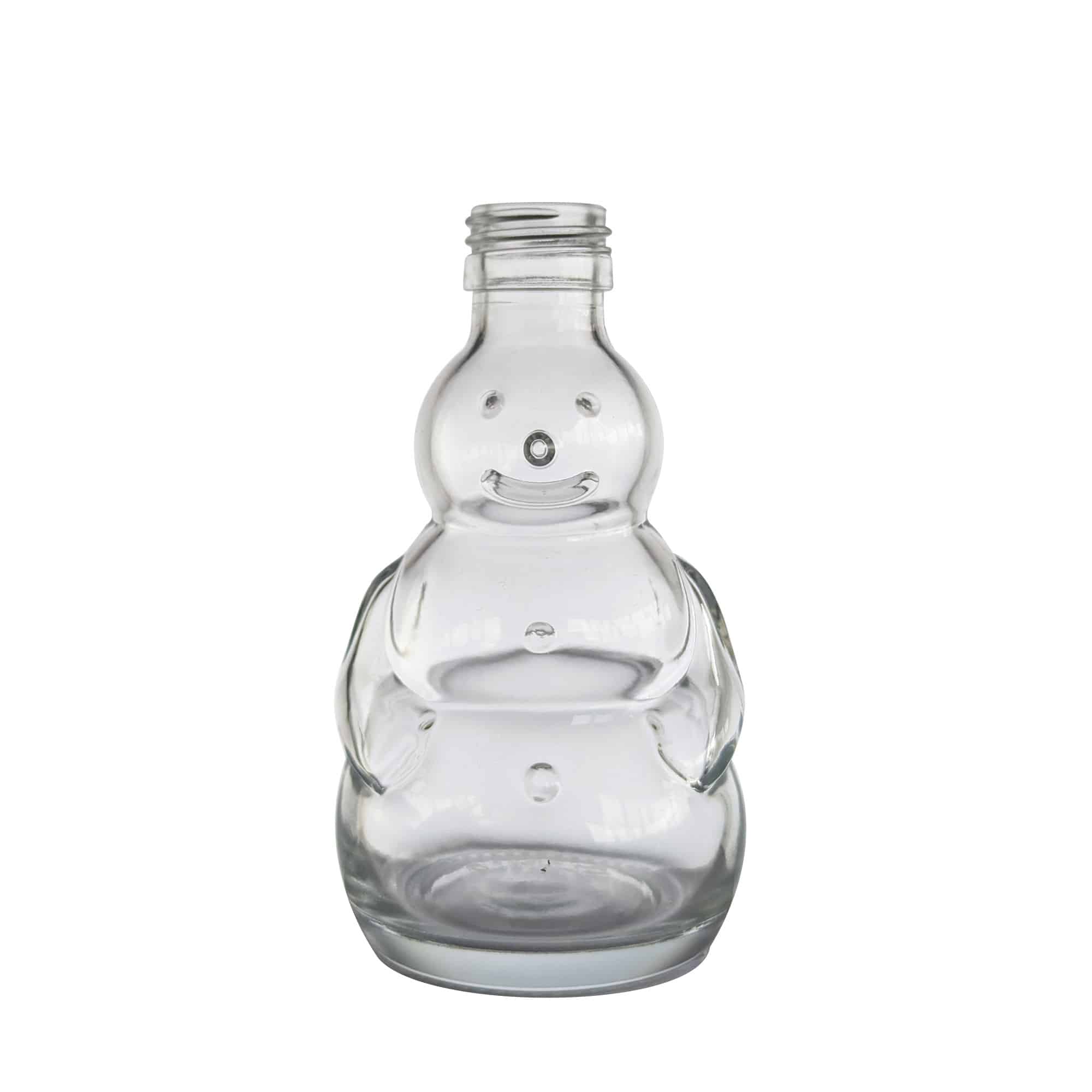 Bouteille en verre de 200 ml 'Bonhomme de neige', bouchage: PP 28