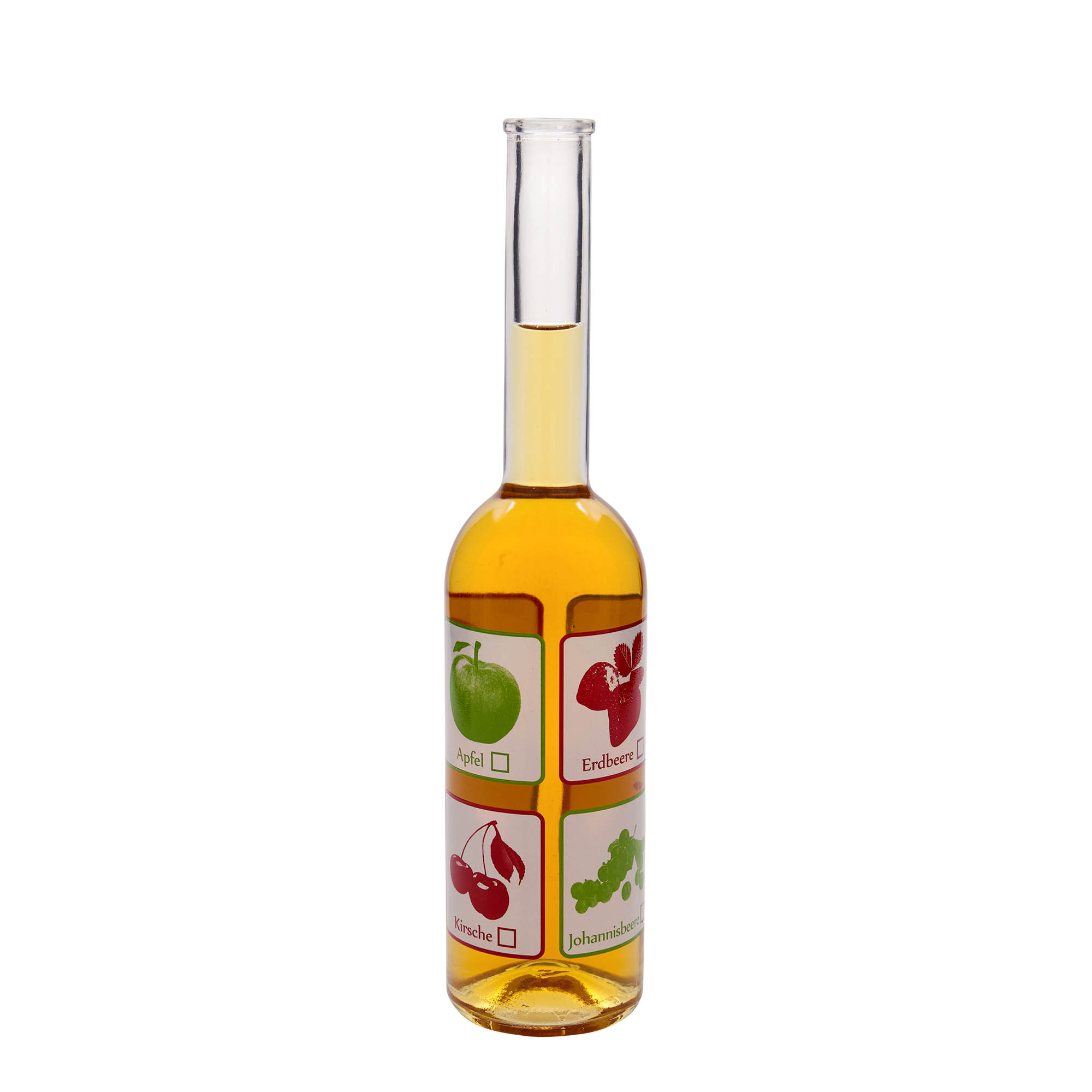 Bouteille en verre 500 ml 'Opera', motif : fruits, bouchage: bouchon