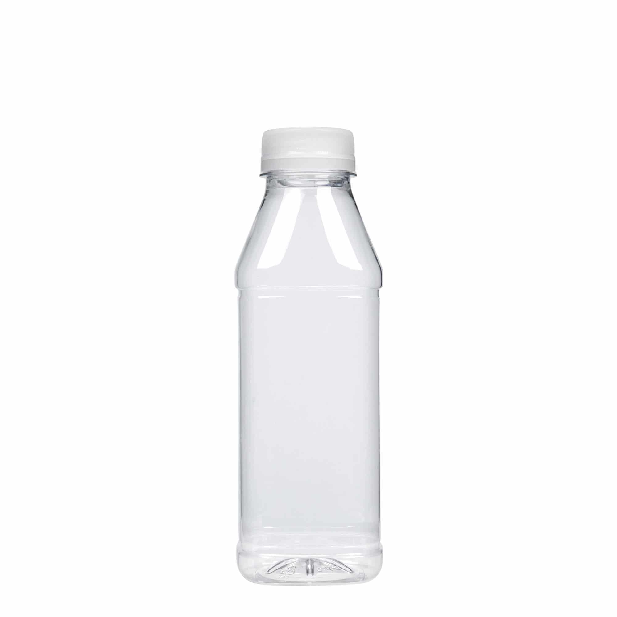 Bouteille en PET 500 ml 'Milk and Juice Carré', carrée, plastique, bouchage: 38 mm