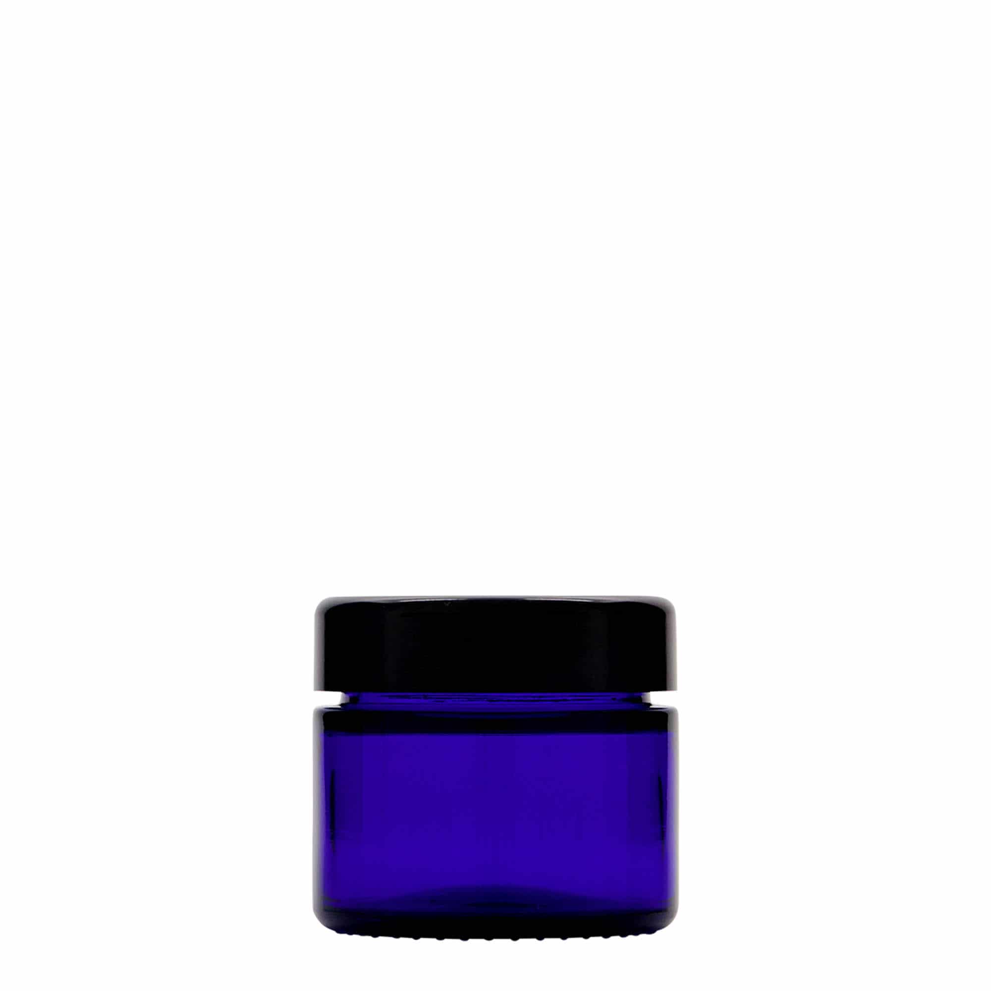 Pot 50 ml 'Blue Edition', verre, bleu roi, bouchage: Bougage à vis