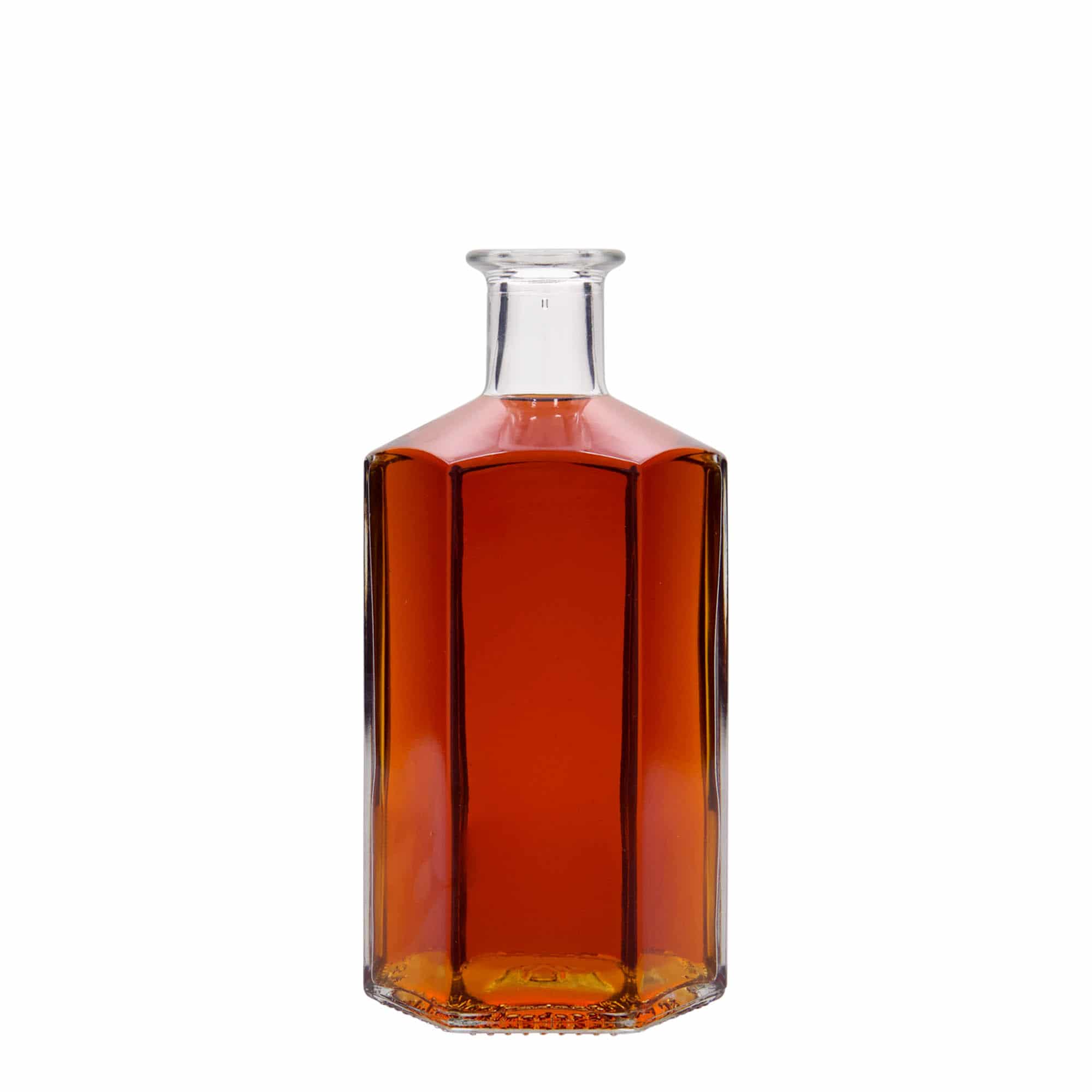 Bouteille en verre apothicaire 500 ml 'Jimmy', hexagonale, bouchage: bouchon