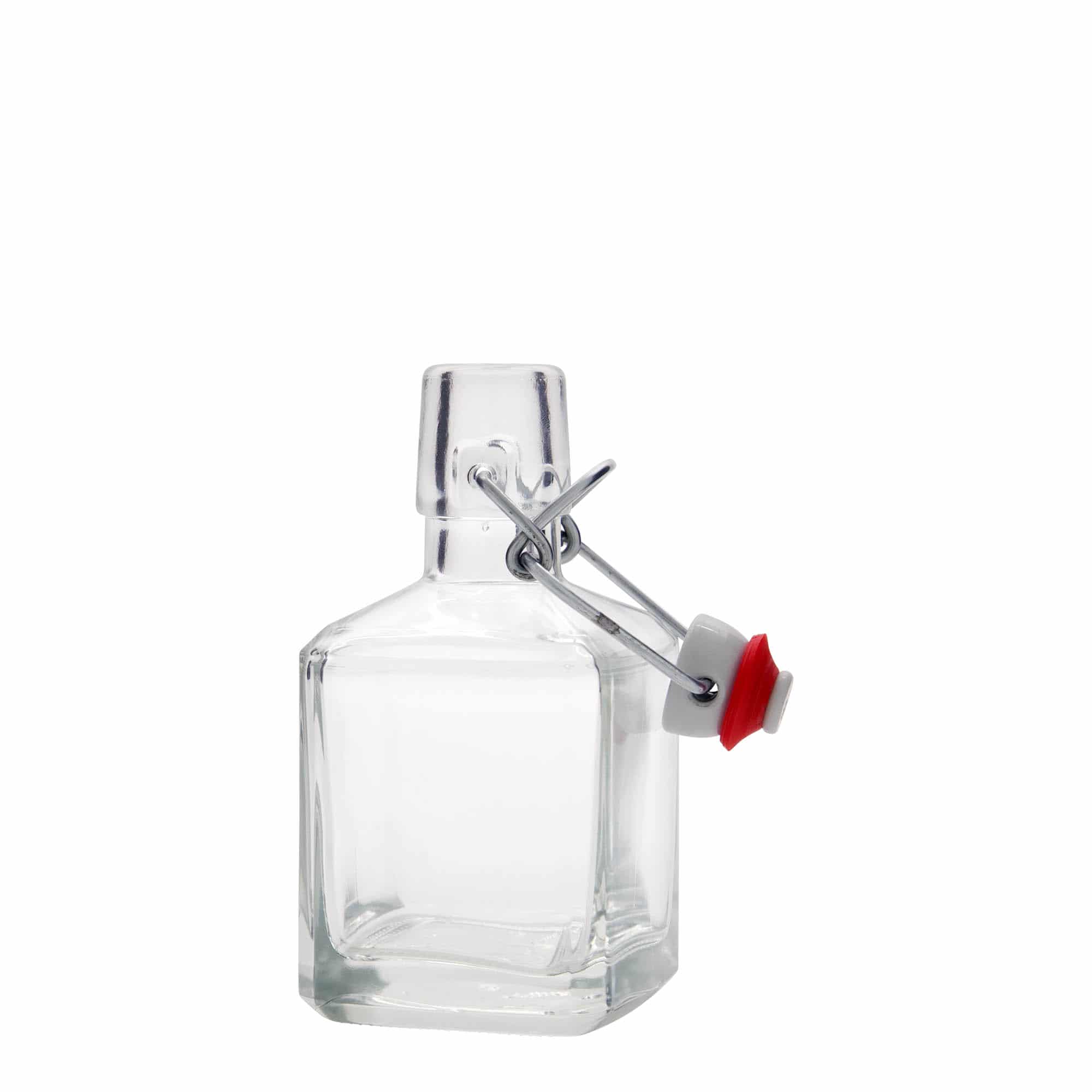 Bouteille en verre 200 ml 'Kubica', carrée, bouchage: bouchon mécanique