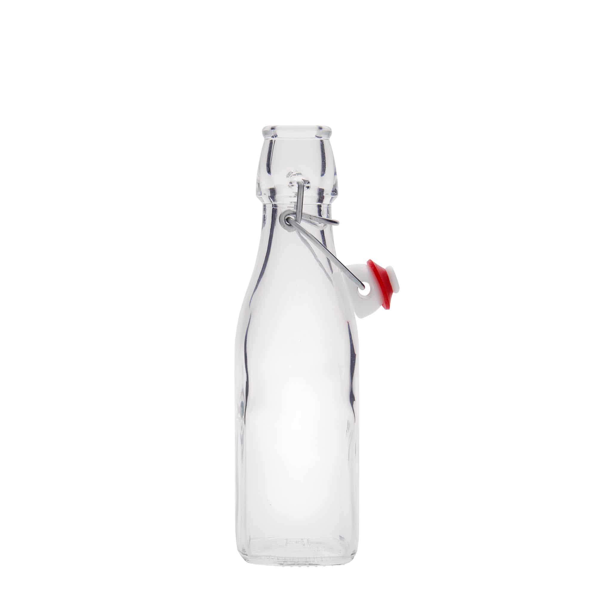 Bouteille en verre 250 ml 'Swing', carrée, bouchage: bouchon mécanique