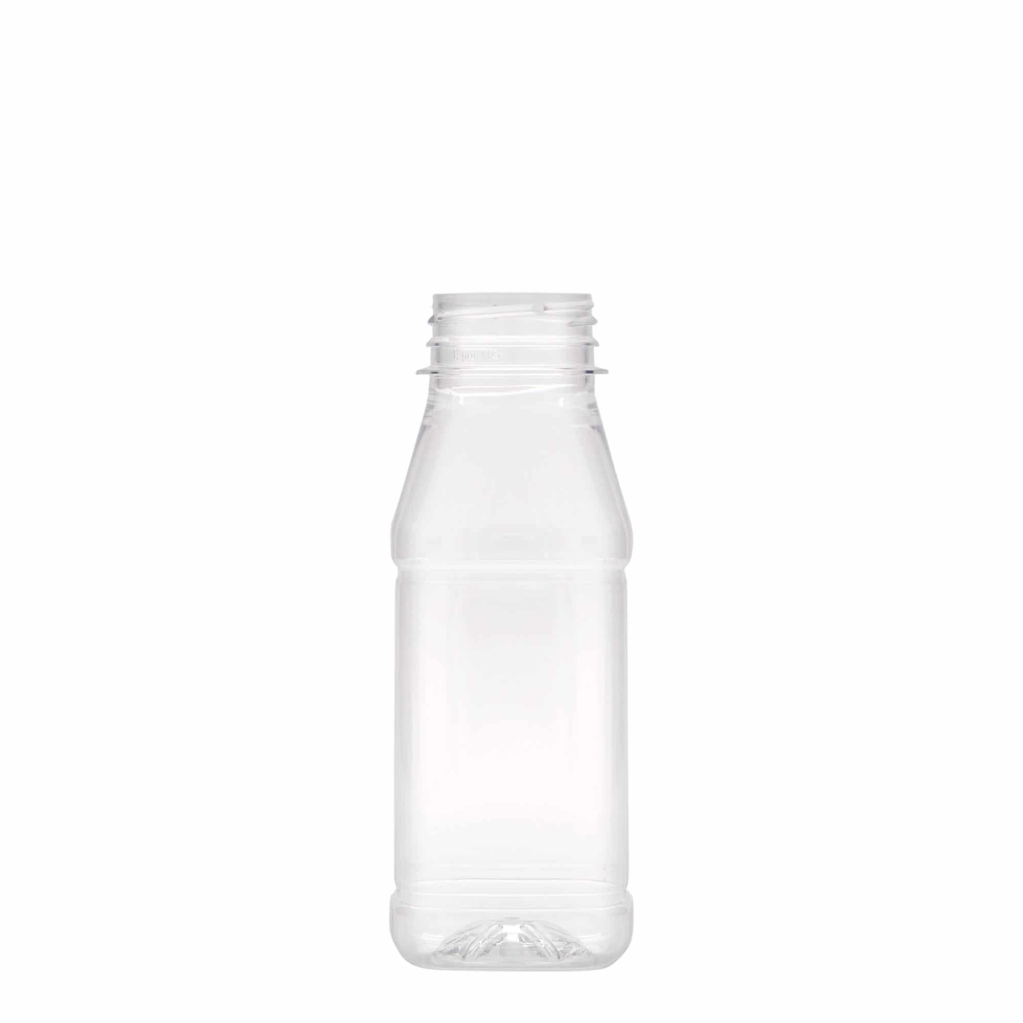 Bouteille en PET 250 ml 'Milk and Juice Carré', carrée, plastique, bouchage: 38 mm