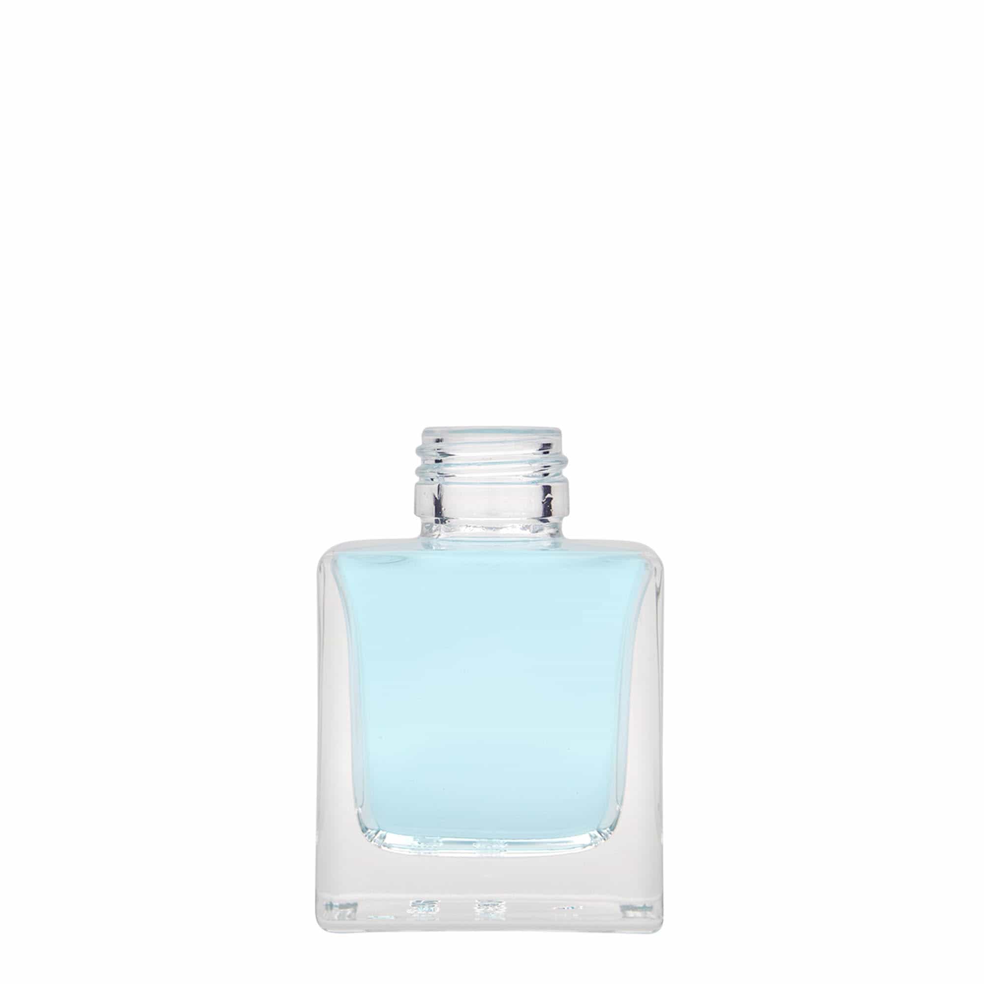 Bouteille en verre 100 ml 'Cube', carrée, bouchage: PP 28