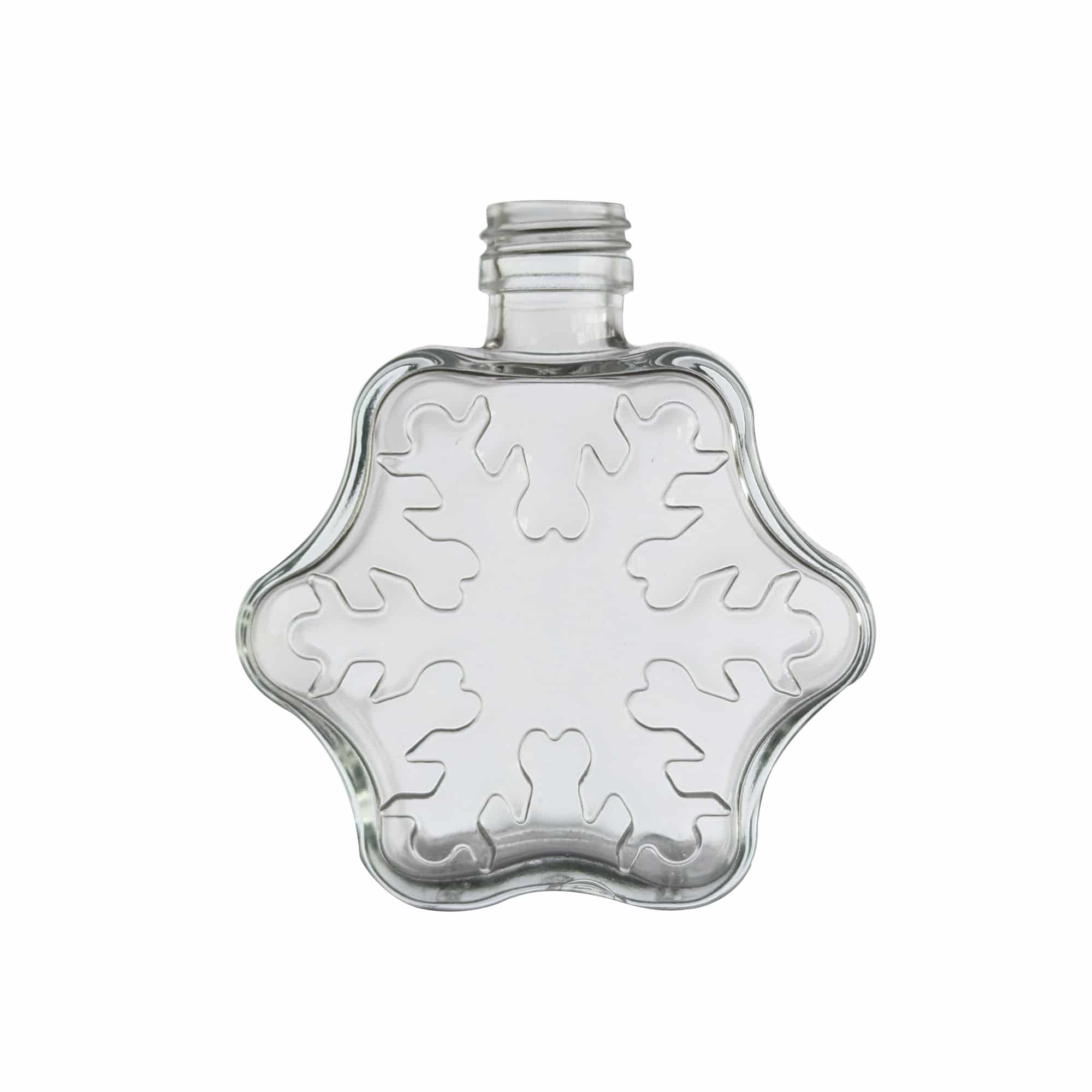 Bouteille en verre de 200 ml 'Schneeflocke', bouchage: PP 28