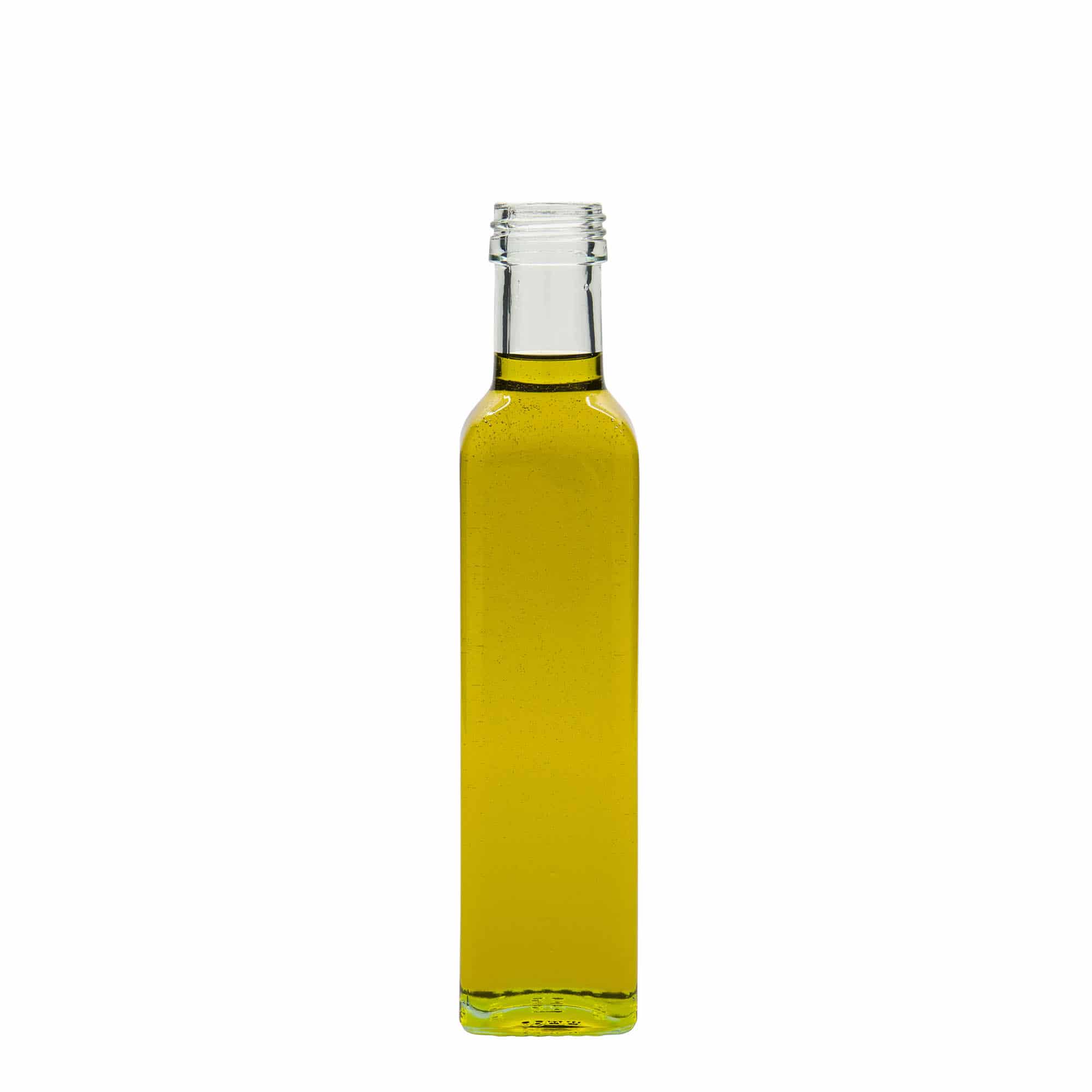 Bouteille en verre 250 ml 'Marasca', carrée, bouchage: PP 31,5