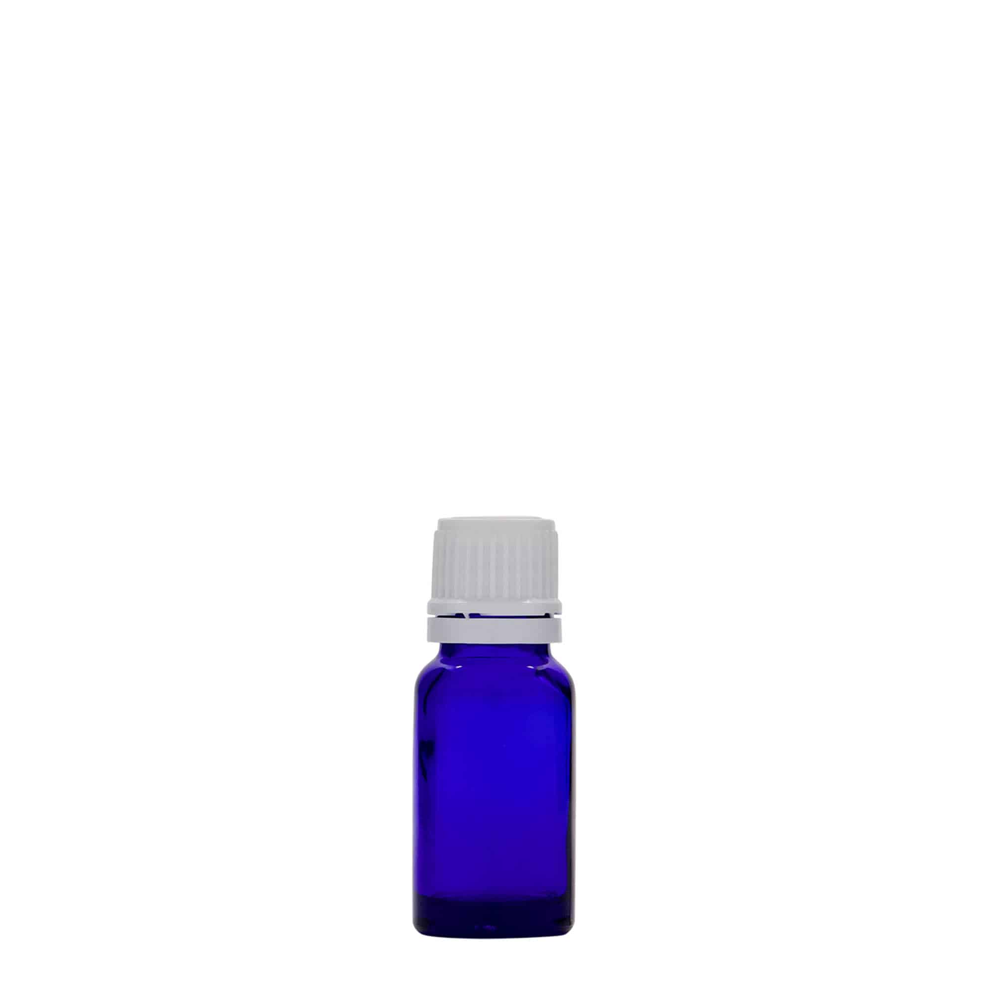 Flacon pharmaceutique 10 ml , verre, bleu roi, bouchage: DIN 18