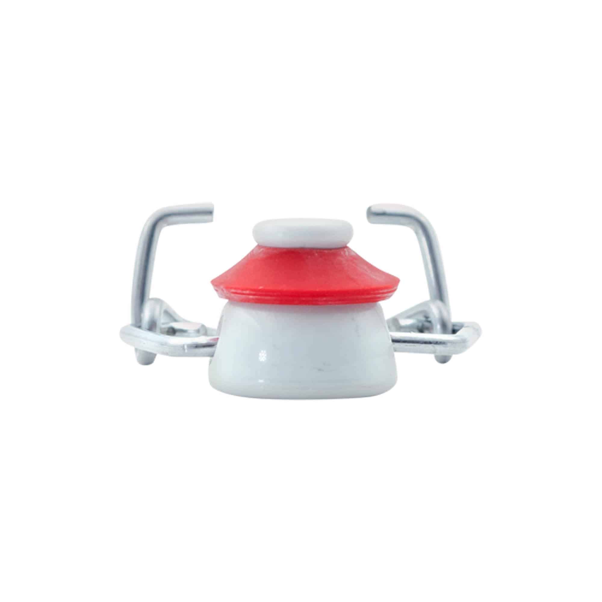 Bouchon mécanique standard, plastique, rouge-blanc