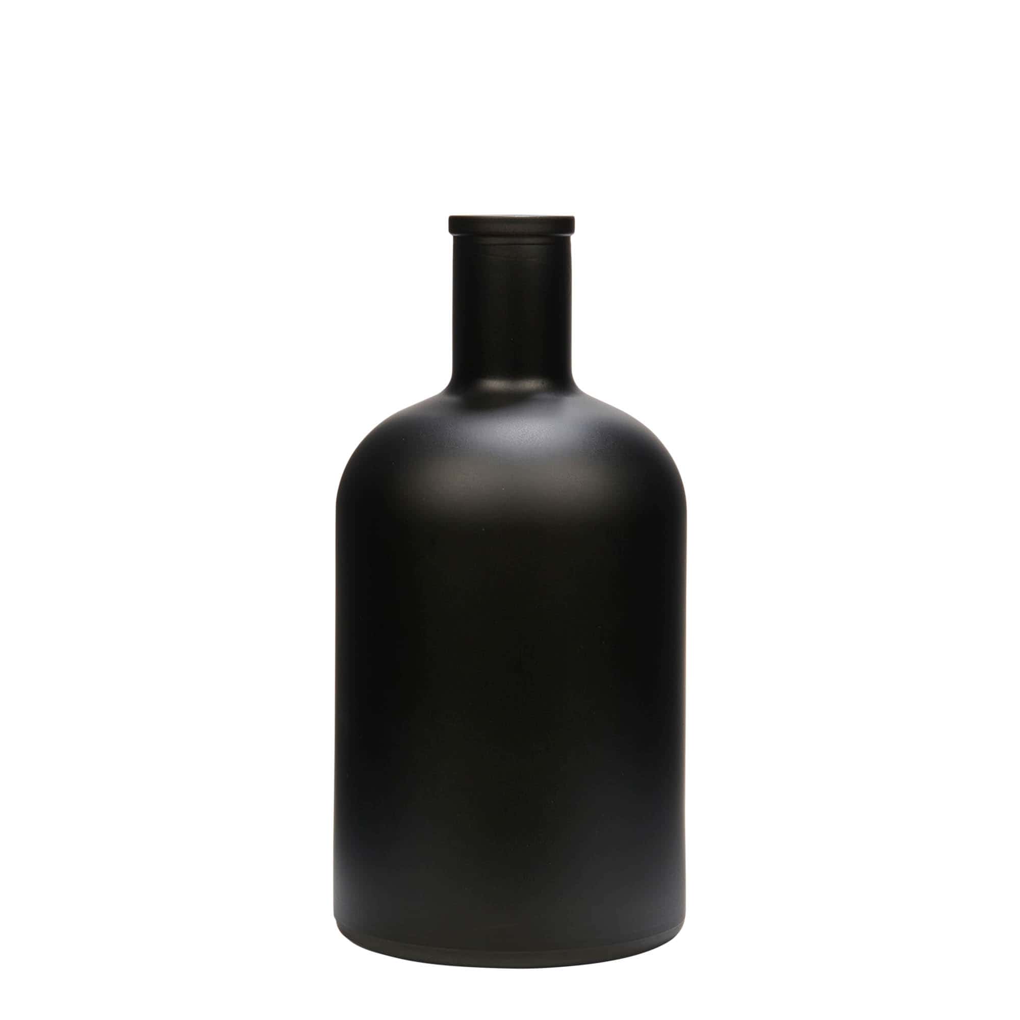 Bouteille en verre 700 ml 'Gerardino', noire, bouchage: bouchon