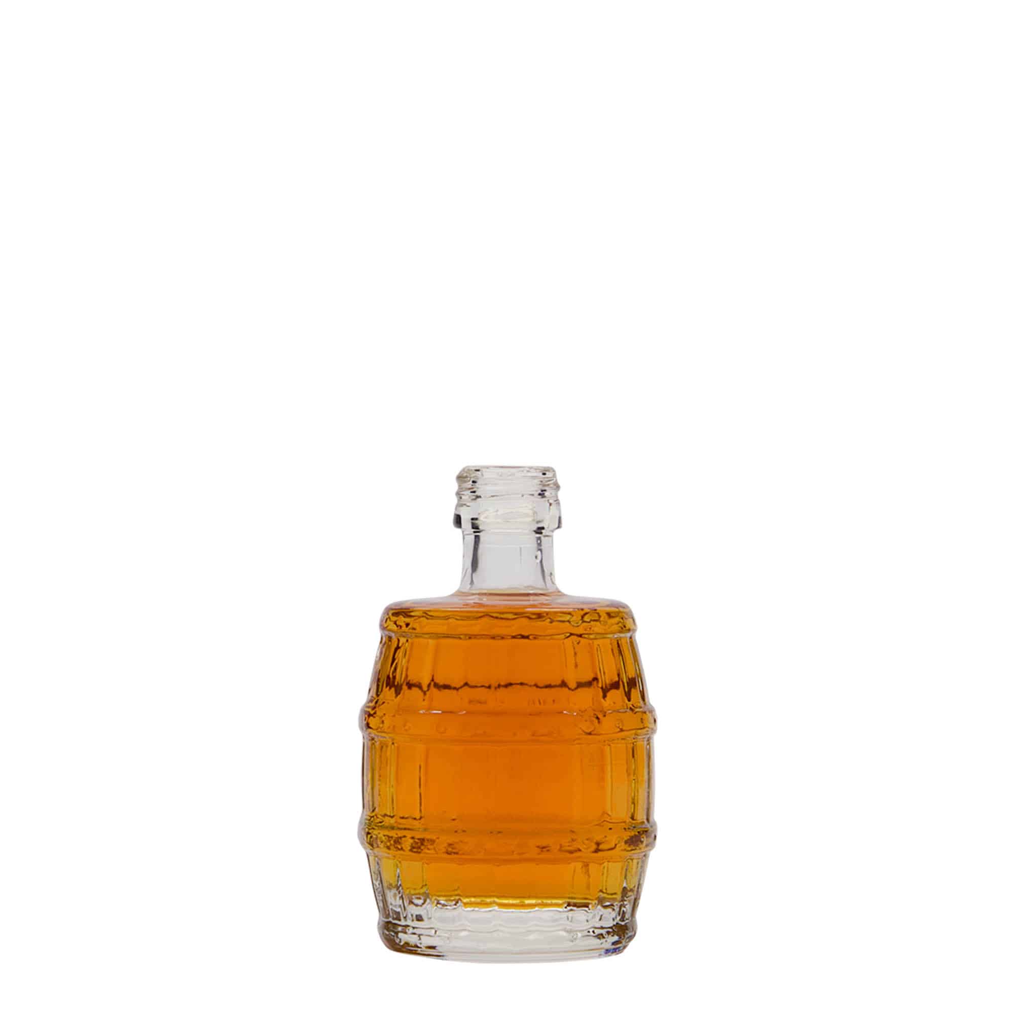 Bouteille en verre 50 ml 'Fut', bouchage: PP 18