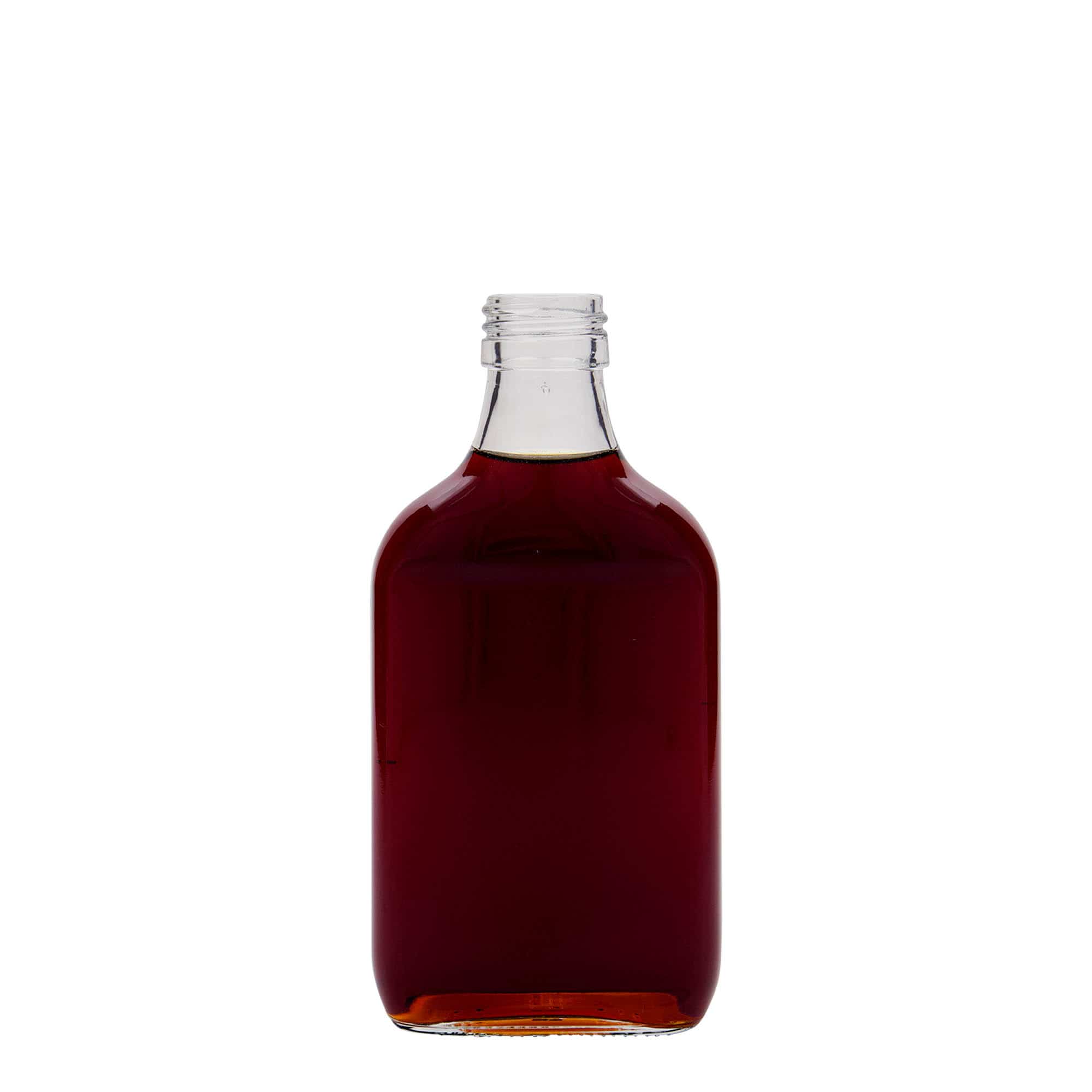 Flasque 200 ml, rectangulaire, verre, bouchage: PP 28