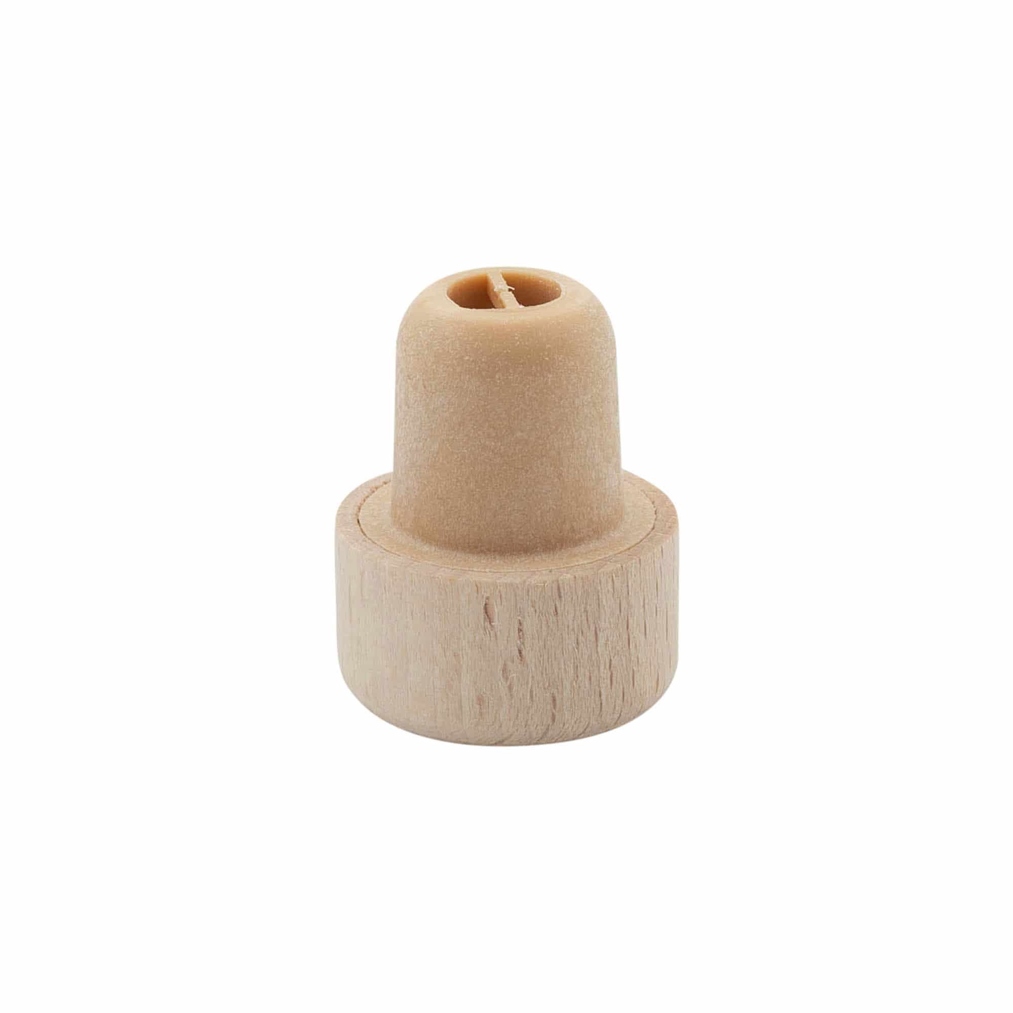 Bouchon à poignée avec ouverture de dosage 19 mm, plastique-bois, beige, pour bouchage: bouchon