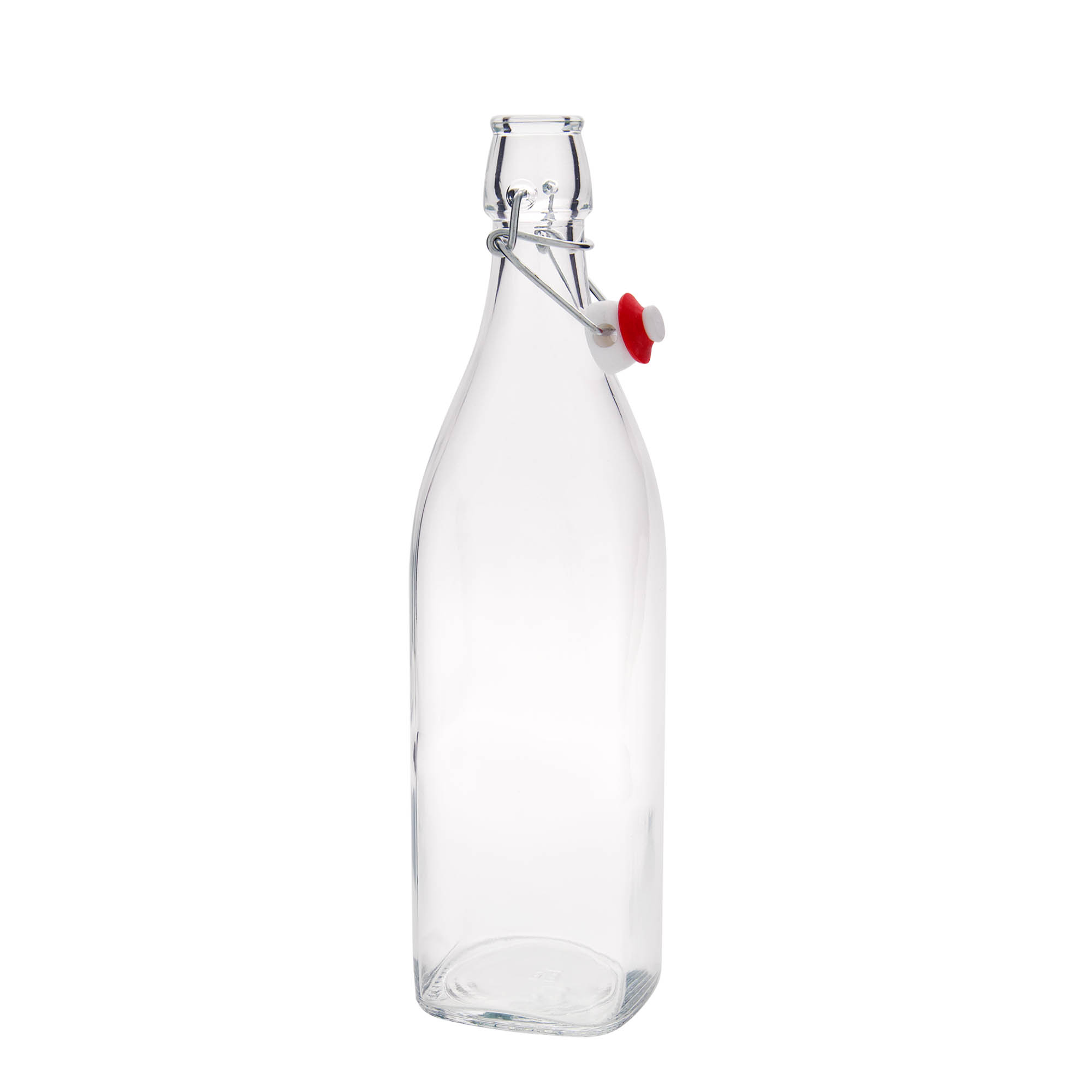 Bouteille en verre 1 000 ml 'Swing', carrée, bouchage: bouchon mécanique