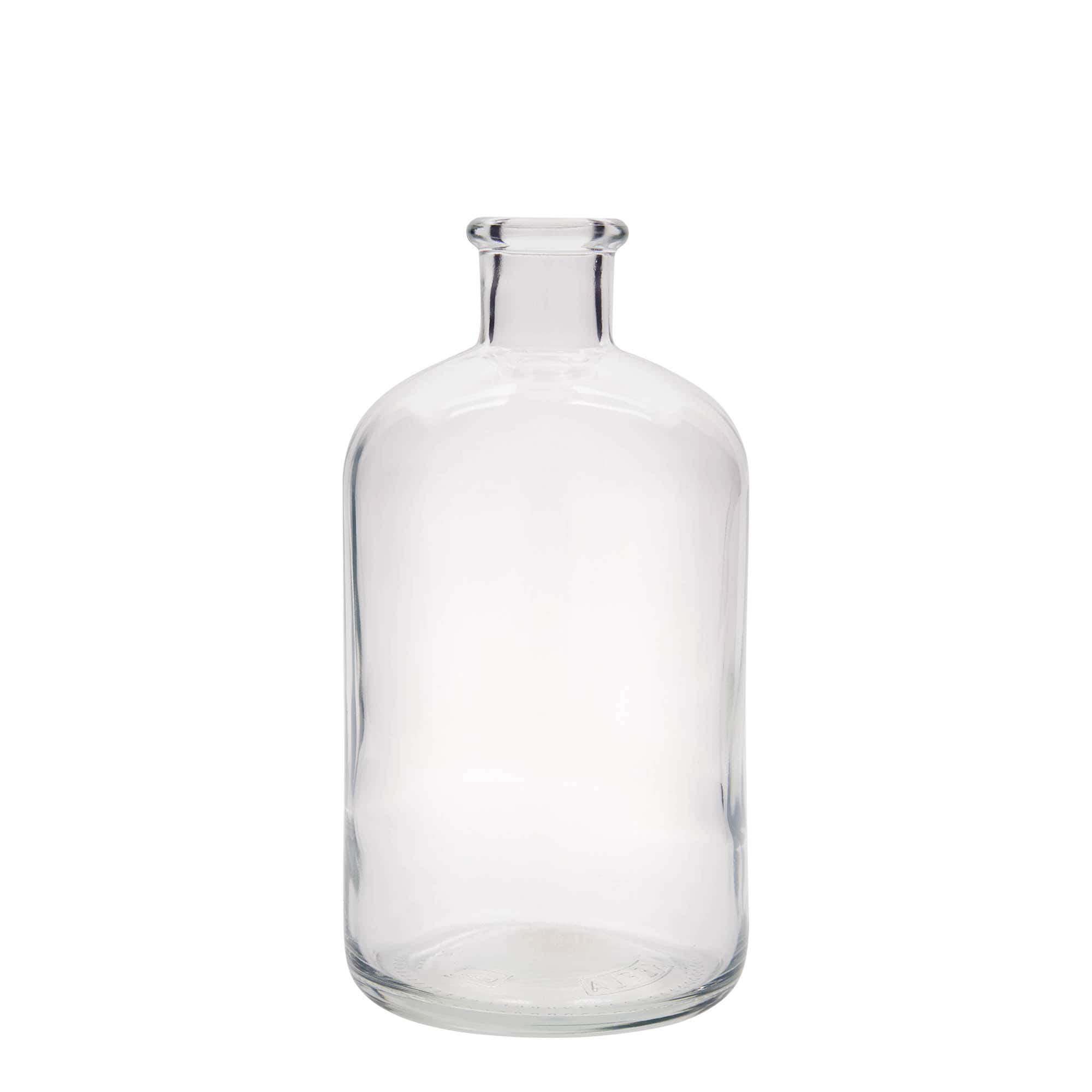 Bouteille en verre apothicaire 1 000 ml, bouchage: bouchon