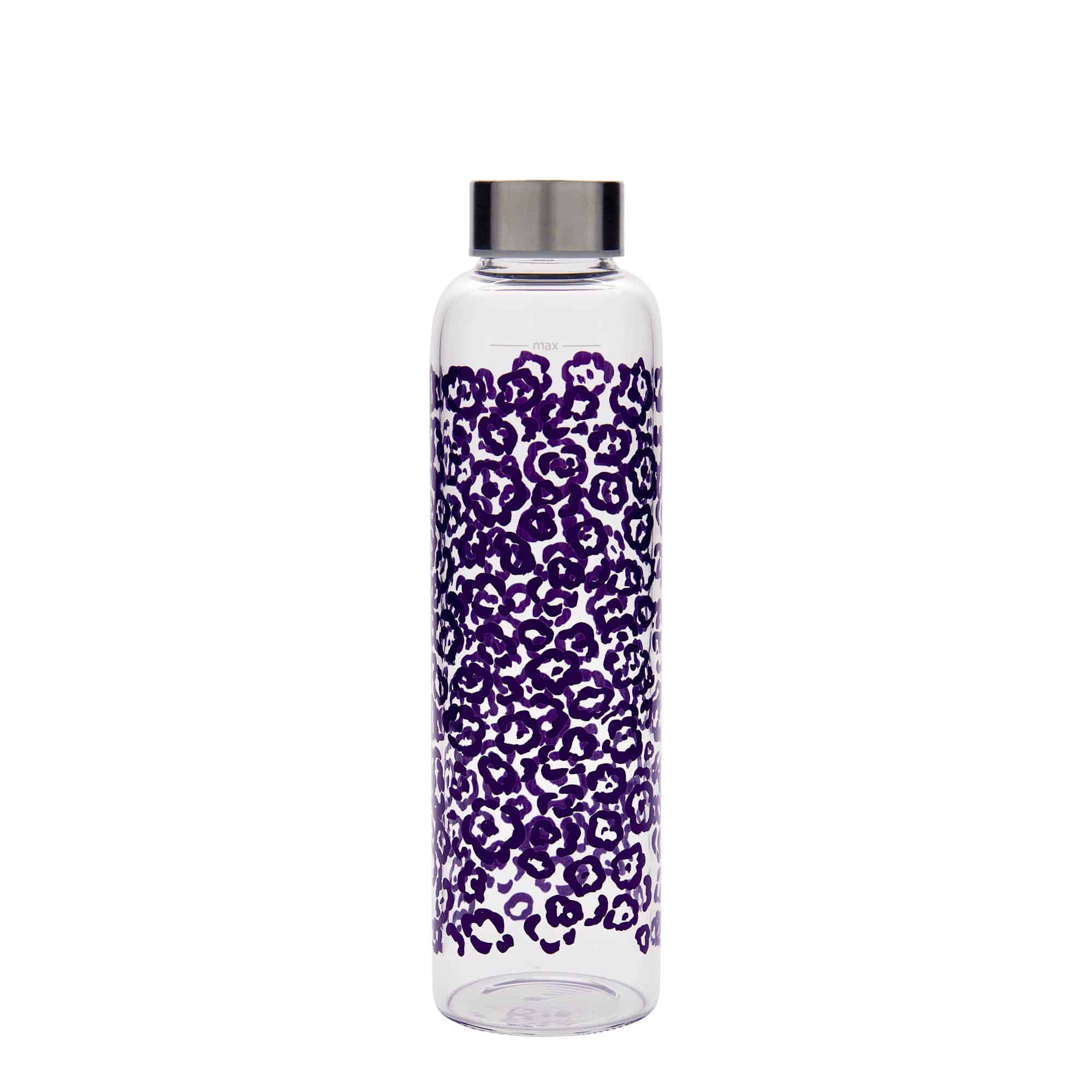 Gourde 500 ml 'Perseus', motif : fleurs lilas, bouchage: Bougage à vis