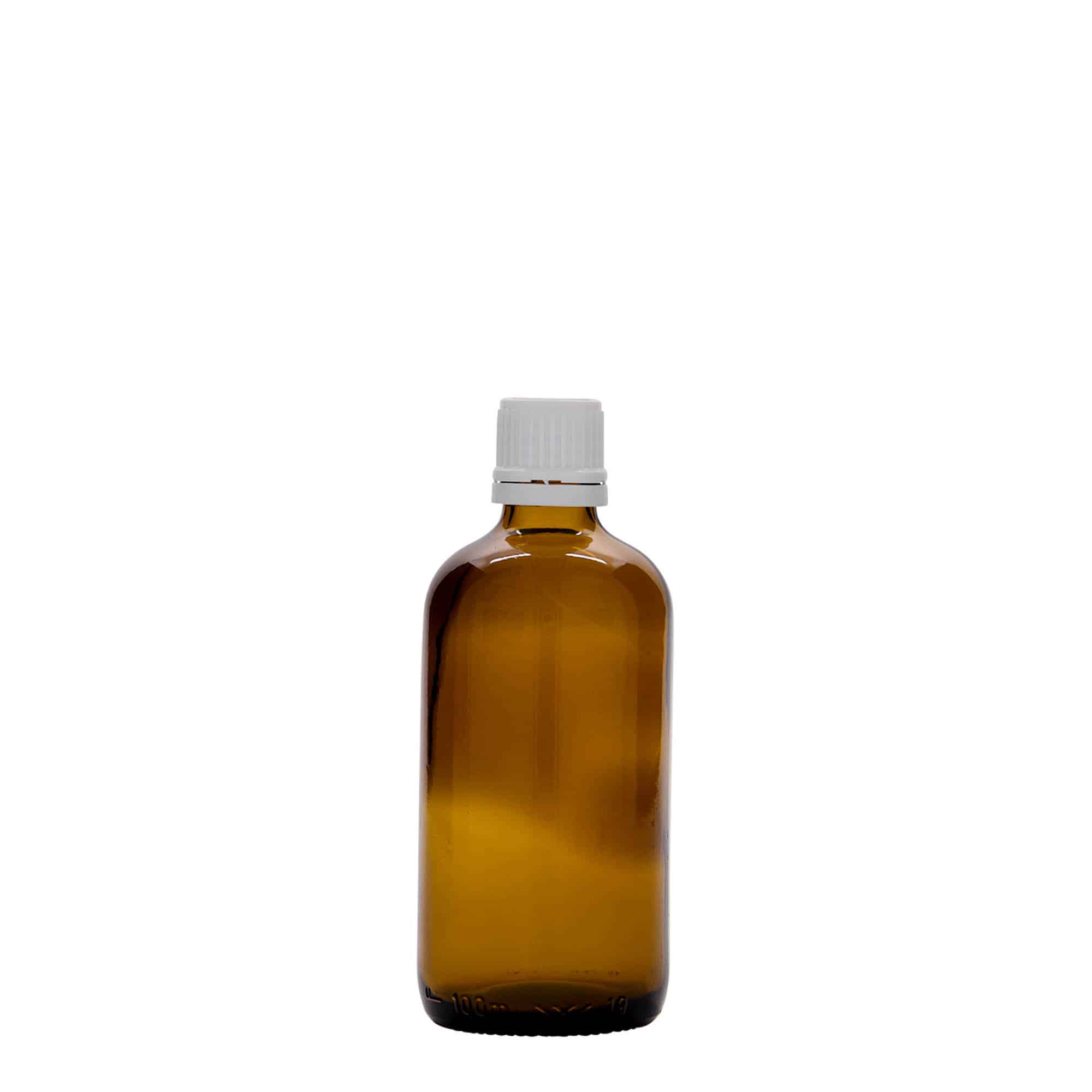 Flacon pharmaceutique 100 ml, verre, brun, bouchage: DIN 18