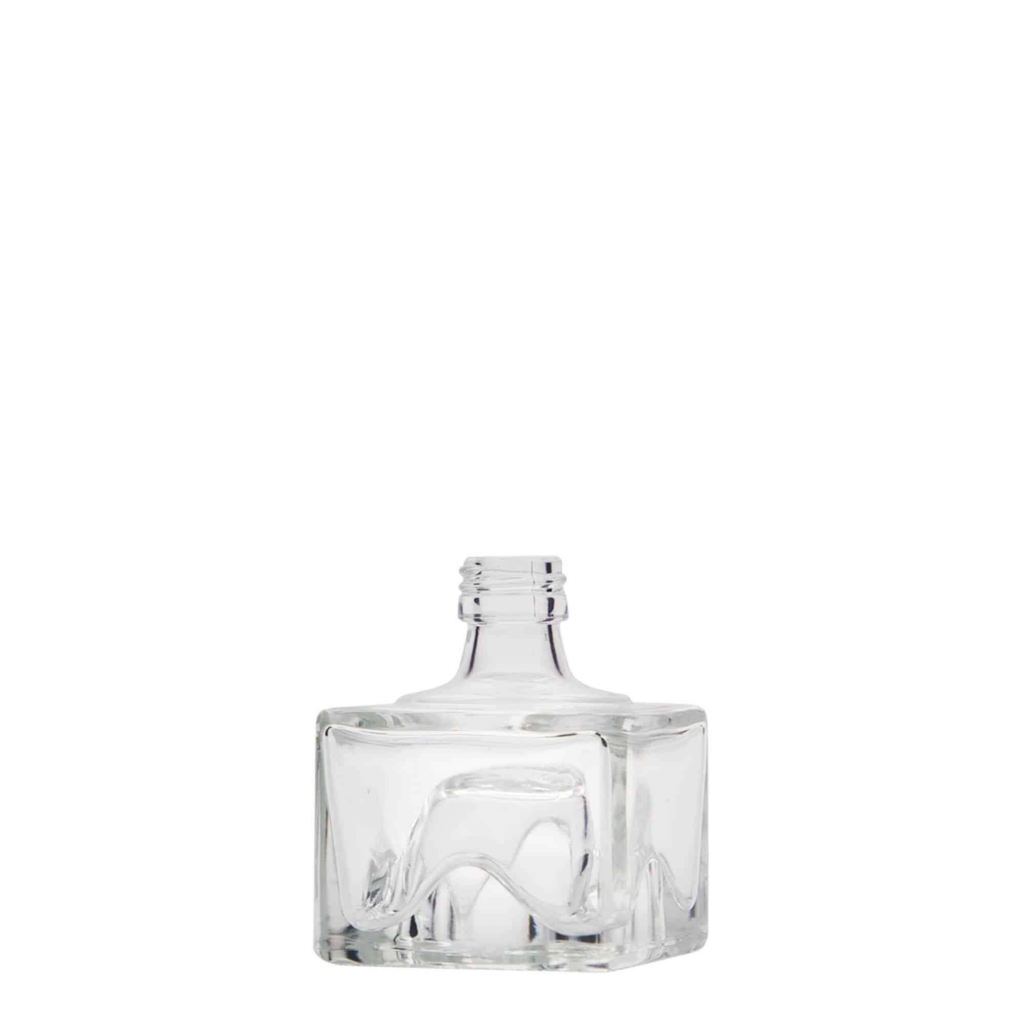 Bouteille en verre 40 ml 'Cocolores', carrée, bouchage: PP 18