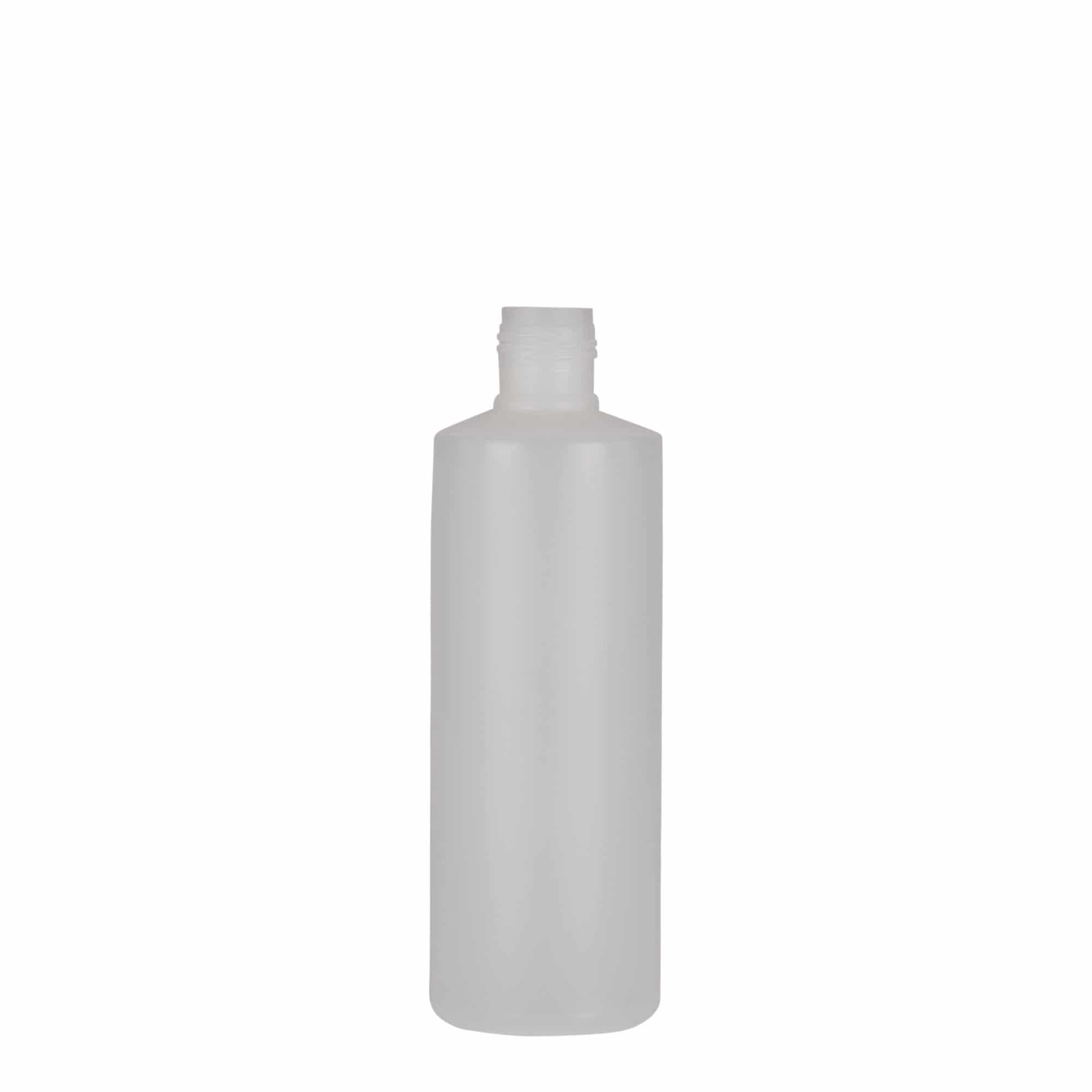 Bouteille ronde 200 ml, plastique PE, nature, bouchage: Bougage à vis