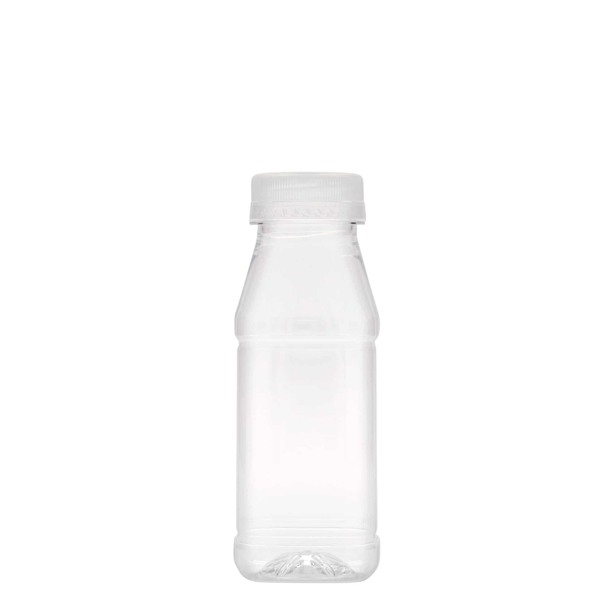 Bouteille en PET 250 ml 'Milk and Juice Carré', carrée, plastique, bouchage: 38 mm