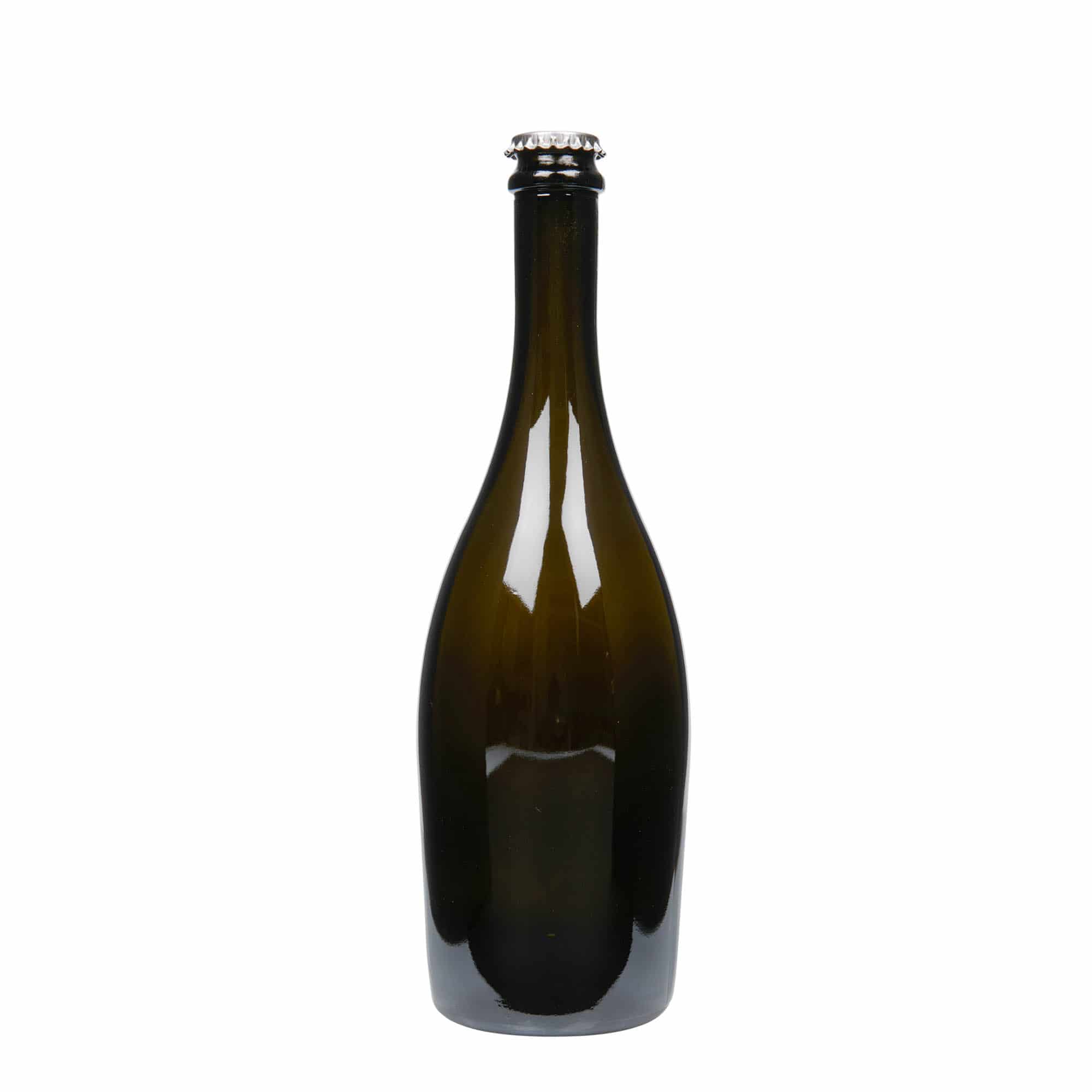 Bouteille de Champagne 750 ml 'Carmen', verre, vert antique, bouchage: capsules couronnes