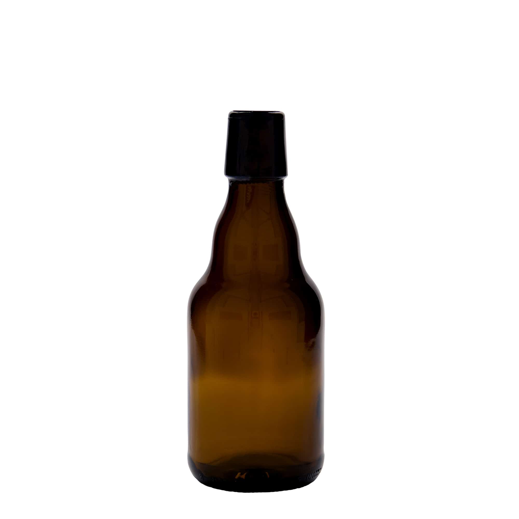 Bouteille de bière 330 ml 'Steinie', verre, brun, bouchage: bouchon mécanique