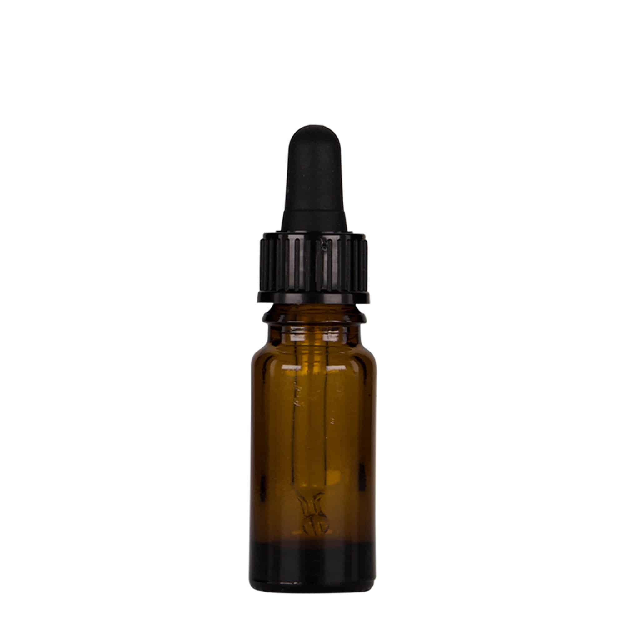 Flacon compte-gouttes médical 10 ml, verre, brun-noir, bouchage: DIN 18