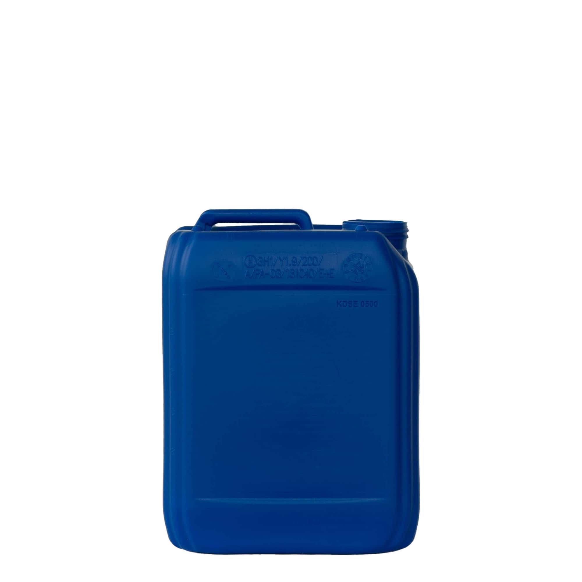 Bidon 5 l, rectangulaire, plastique PEHD, bleu, bouchage: ND 55