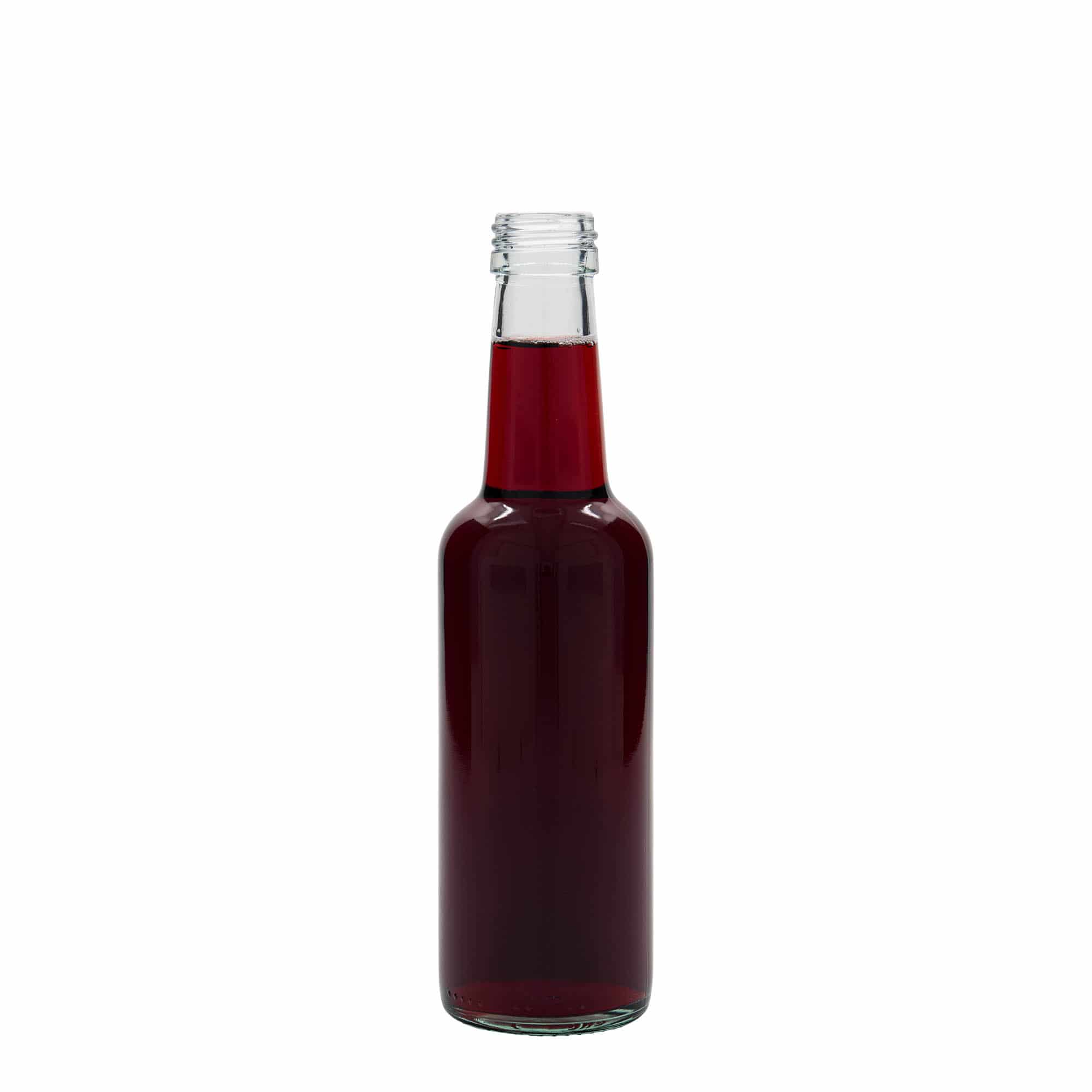 Bouteille en verre col droit 250 ml, bouchage: PP 28