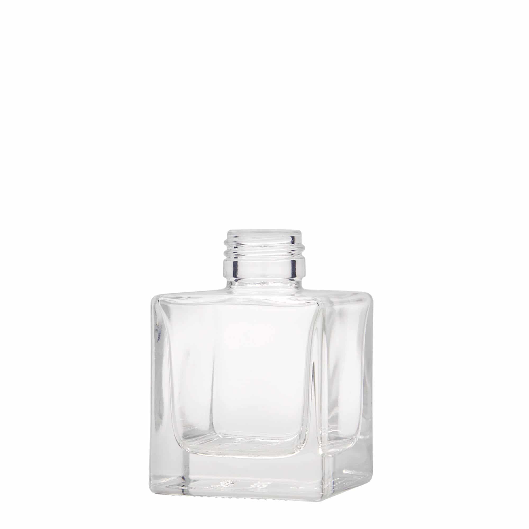 Bouteille en verre 100 ml 'Cube', carrée, bouchage: PP 28