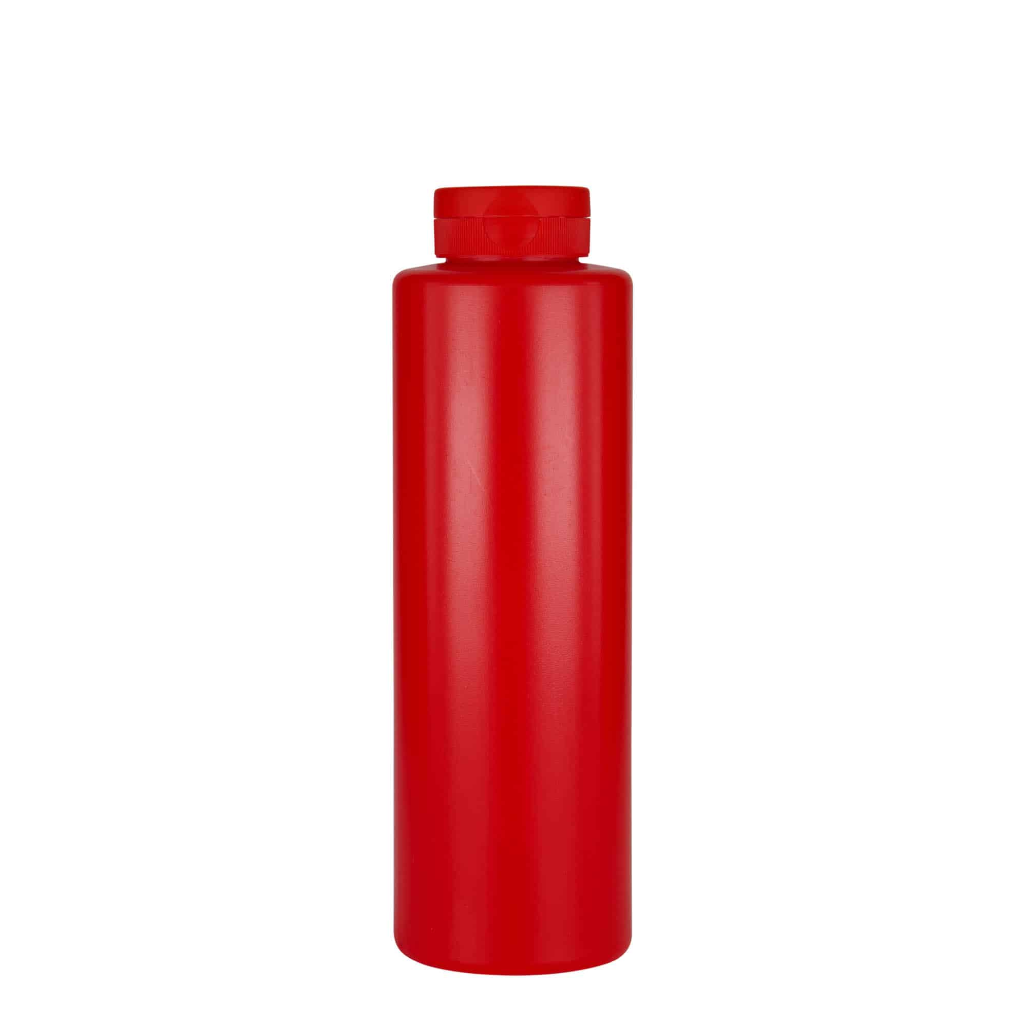 Flacon à sauce 500 ml , plastique LDPE, rouge, bouchage: GPI 38/400