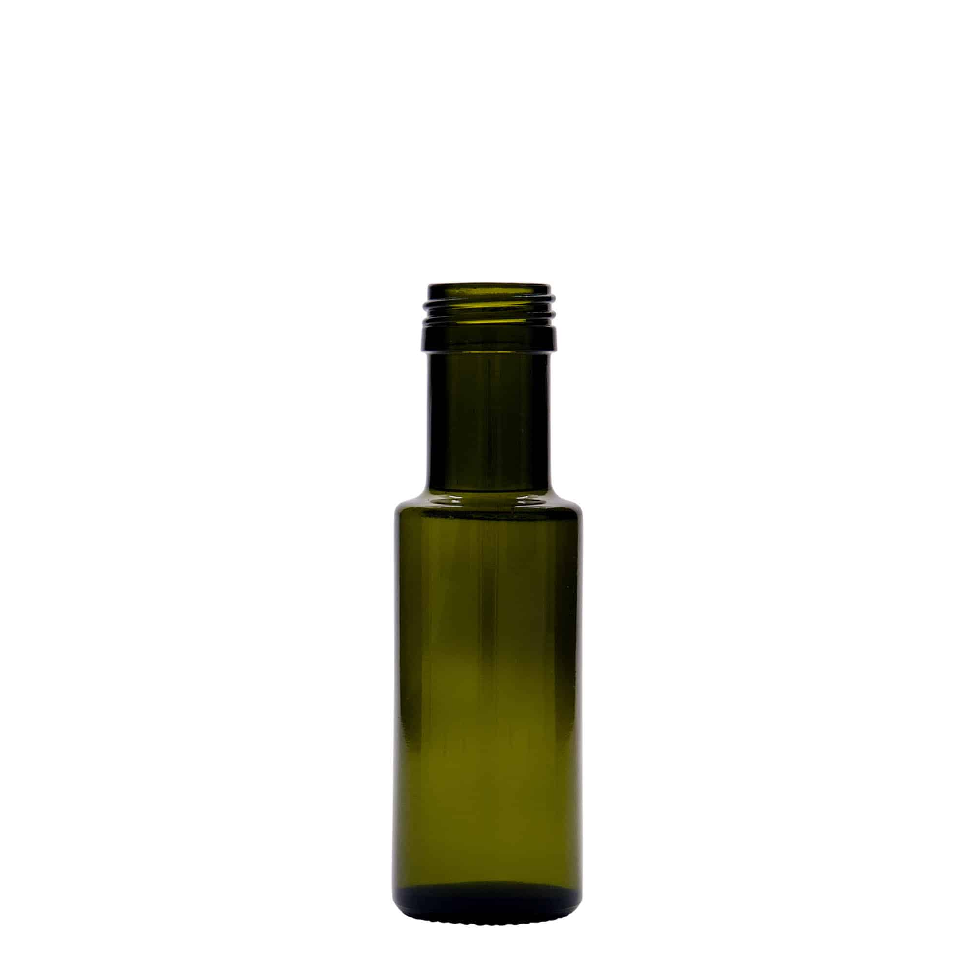 Bouteille en verre 100 ml 'Dorica', vert antique, bouchage: PP 31,5