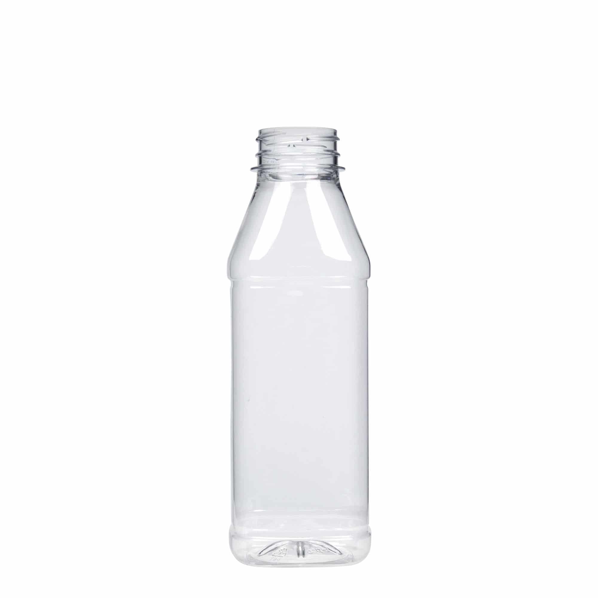 Bouteille en PET 500 ml 'Milk and Juice Carré', carrée, plastique, bouchage: 38 mm