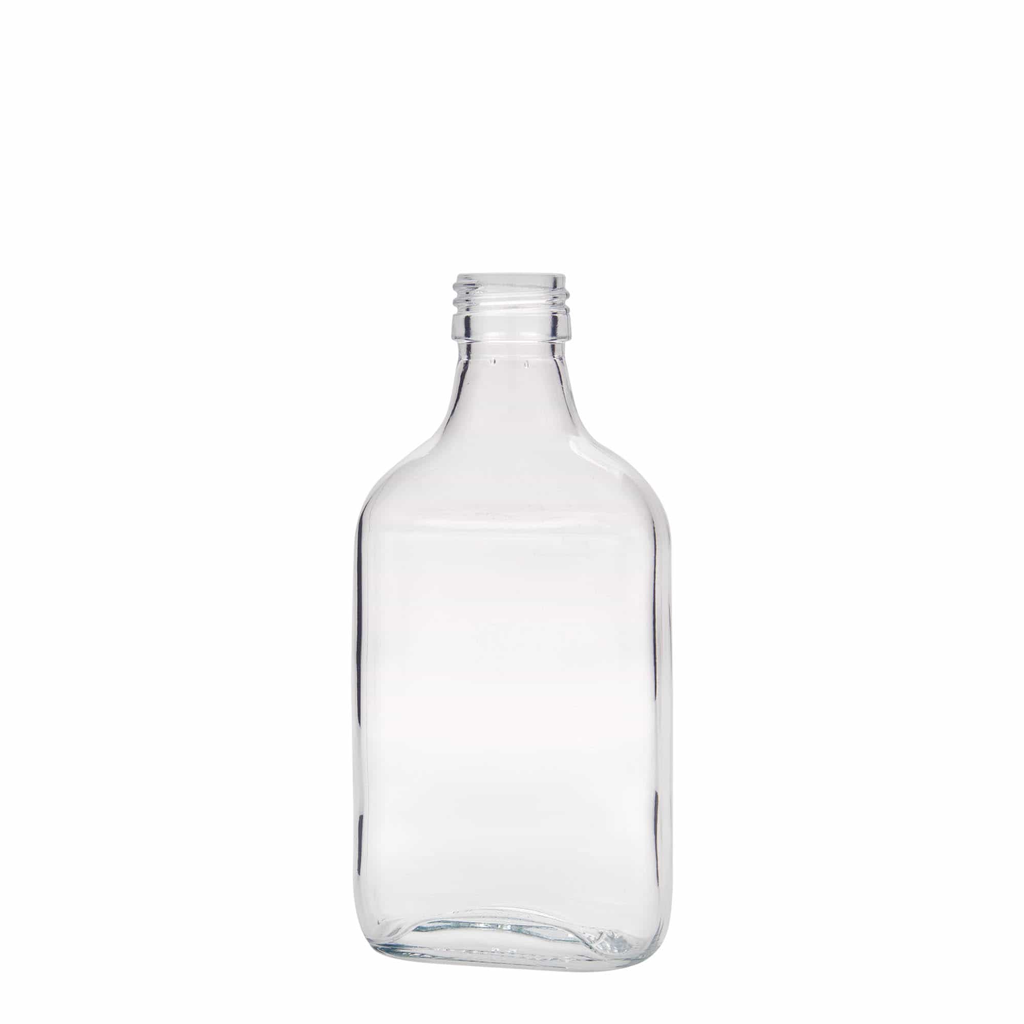 Flasque 200 ml, rectangulaire, verre, bouchage: PP 28