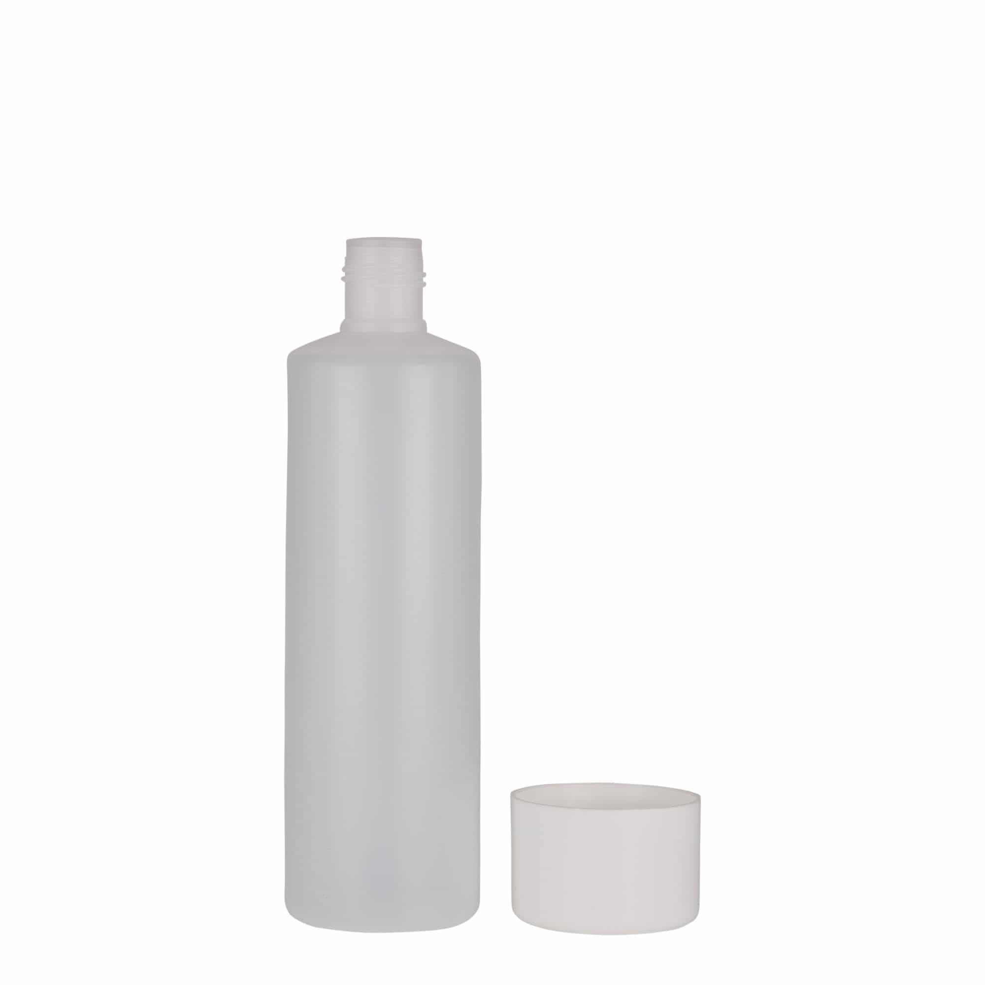 Bouteille ronde 250 ml, plastique PE, nature, bouchage: Bougage à vis