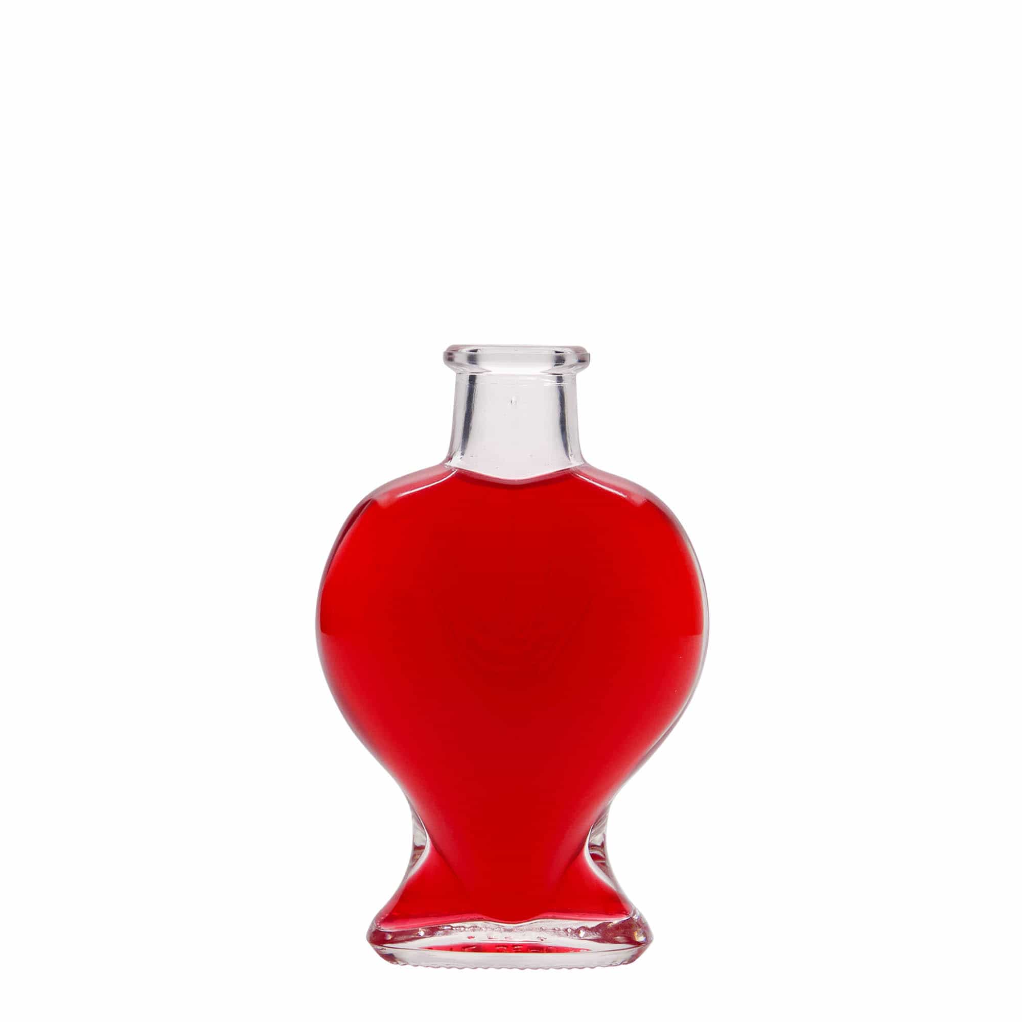 Bouteille en verre 100 ml 'Cœur', bouchage: bouchon