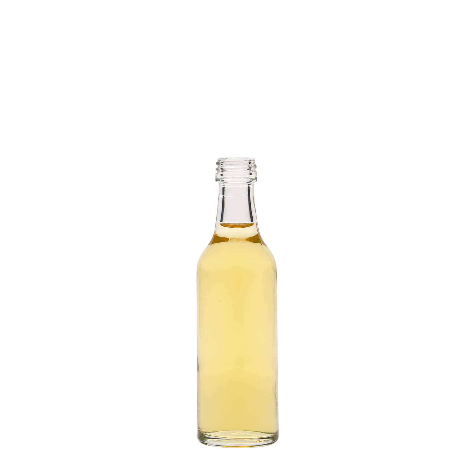 Bouteille en verre col droit 50 ml, bouchage: PP 18