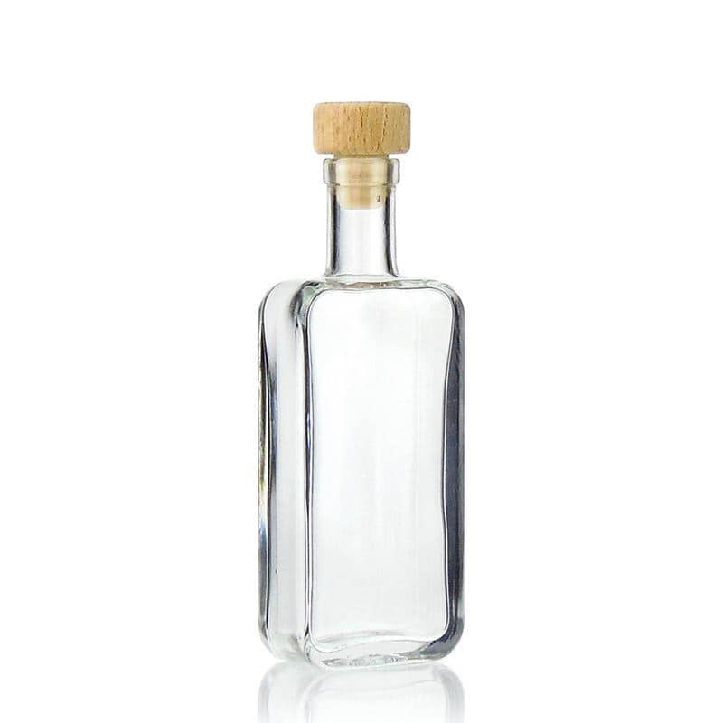 Bouteille en verre 100 ml 'Nice', rectangulaire, bouchage: bouchon