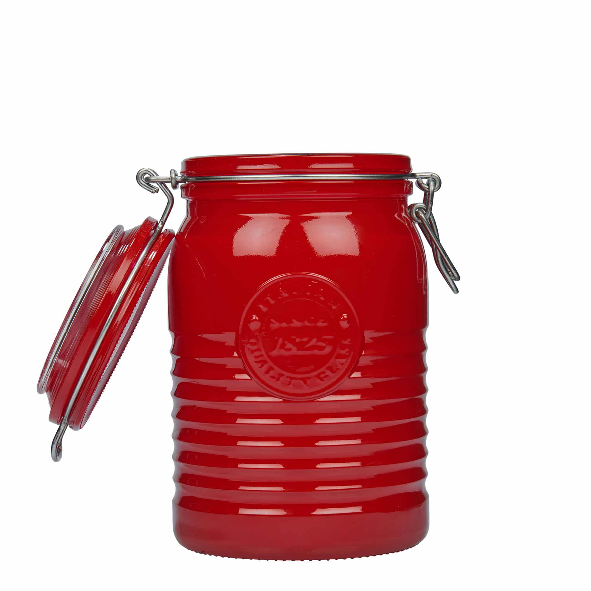 Bocal à fermeture mécanique 1 000 ml 'Officina 1825', rouge, bouchage: bouchon mécanique