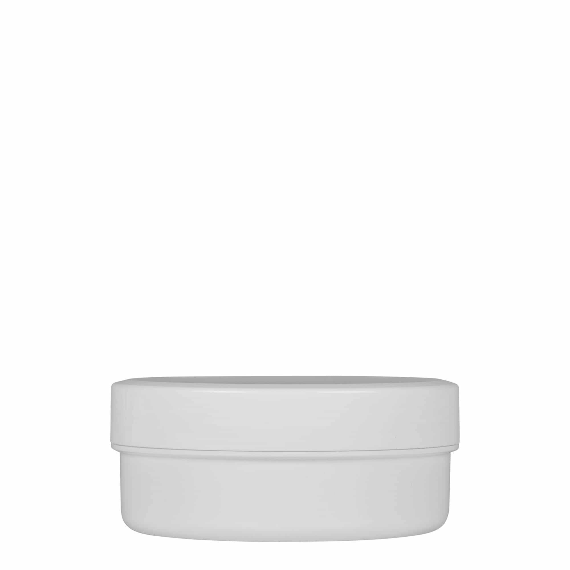 Boîte en plastique 125 ml 'White Line', PP, blanche, bouchage: Bougage à vis