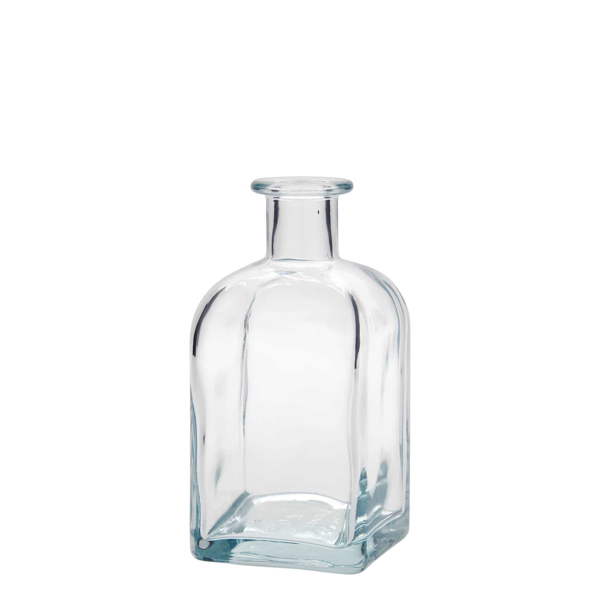 Bouteille en verre apothicaire 'Carré', carrée 350 ml, bouchage: bouchon