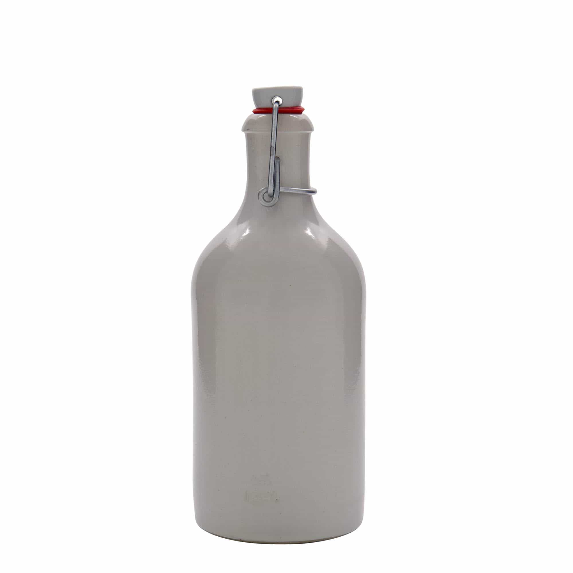 Chope en terre cuite 500 ml, grès, blanc, bouchage: bouchon mécanique