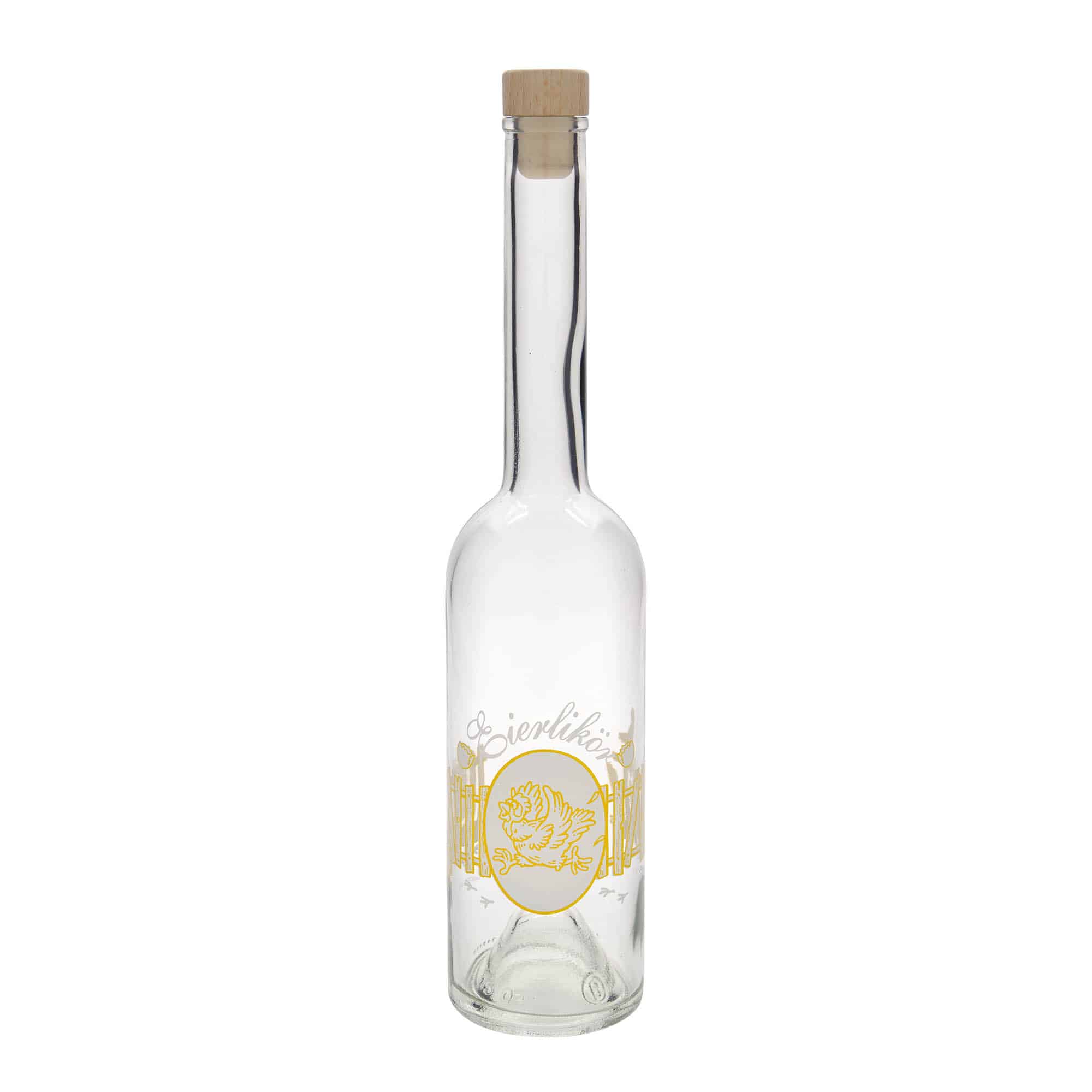 Bouteille en verre 500 ml 'Opera', motif : liqueur aux œufs, bouchage: bouchon