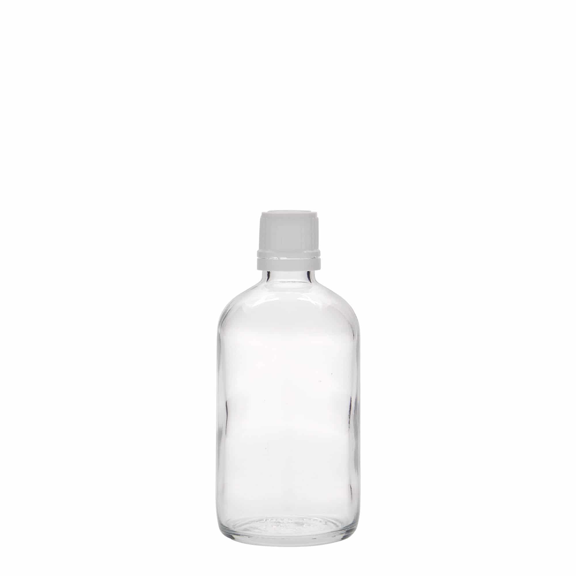 Flacon pharmaceutique 100 ml, verre, bouchage: DIN 18